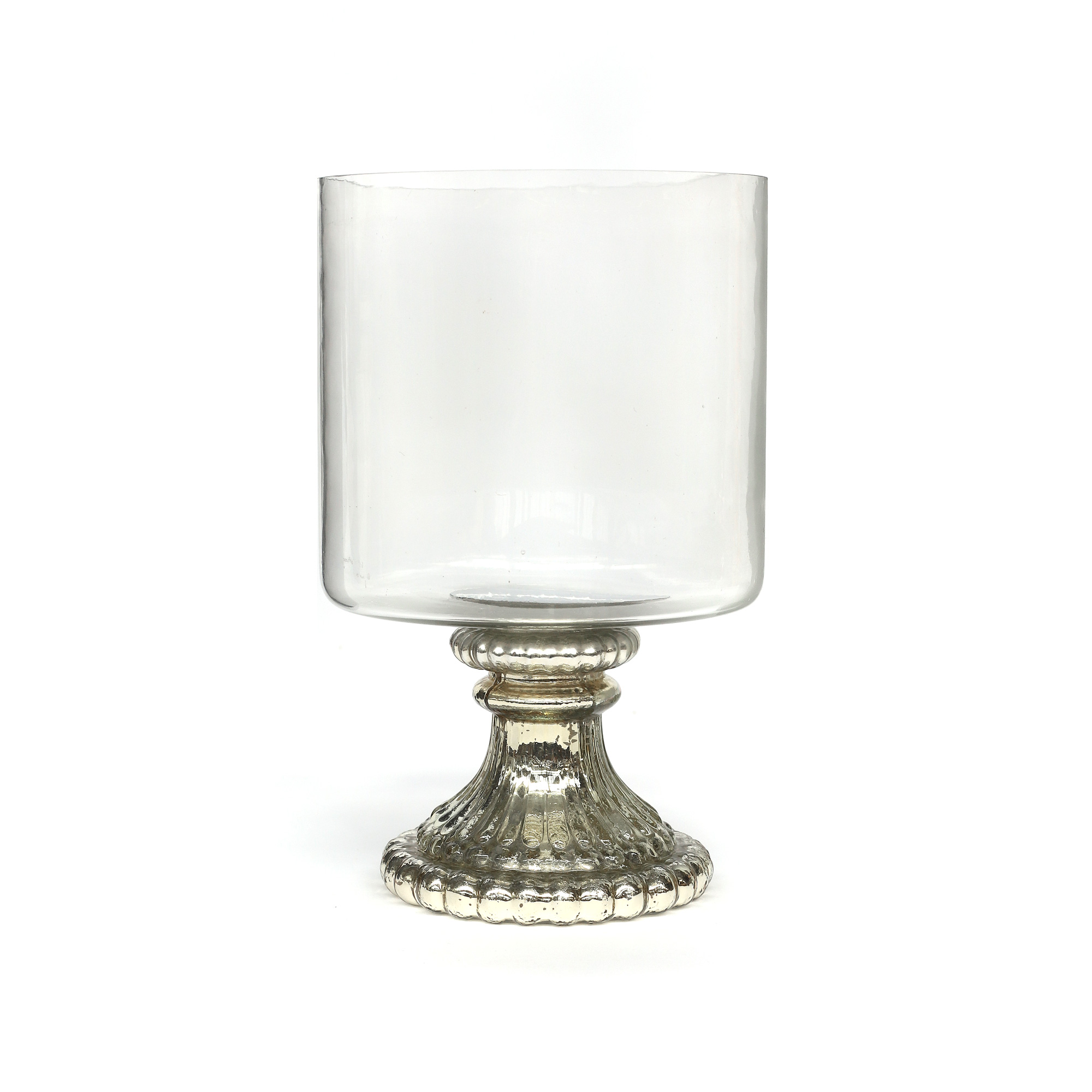 Teelichthalter 'Pokal', silber, Ø 15,5 cm, H 24,5 cm