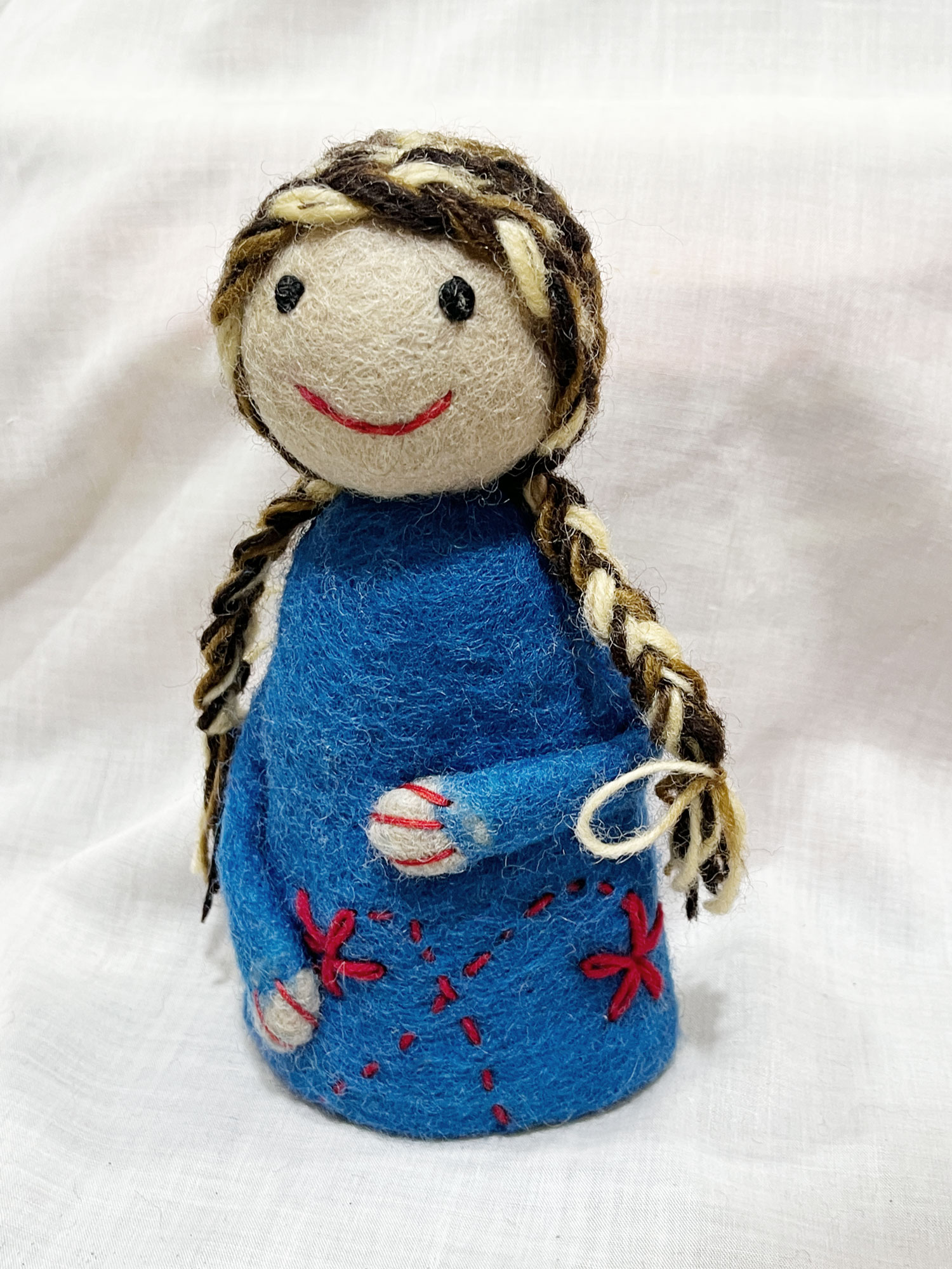 Eierwärmer 'Girl', blau, Ø 8 cm, H 18 cm