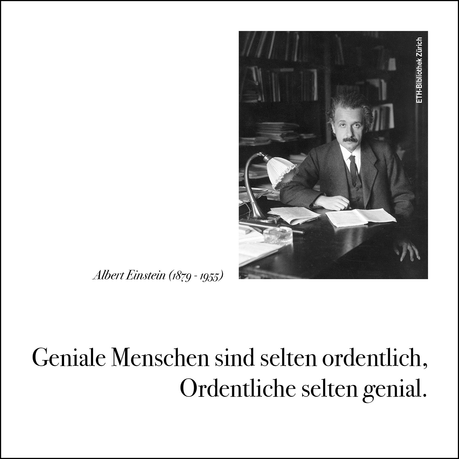 Postkarte 'Geniale Menschen sind selten ordentlich'