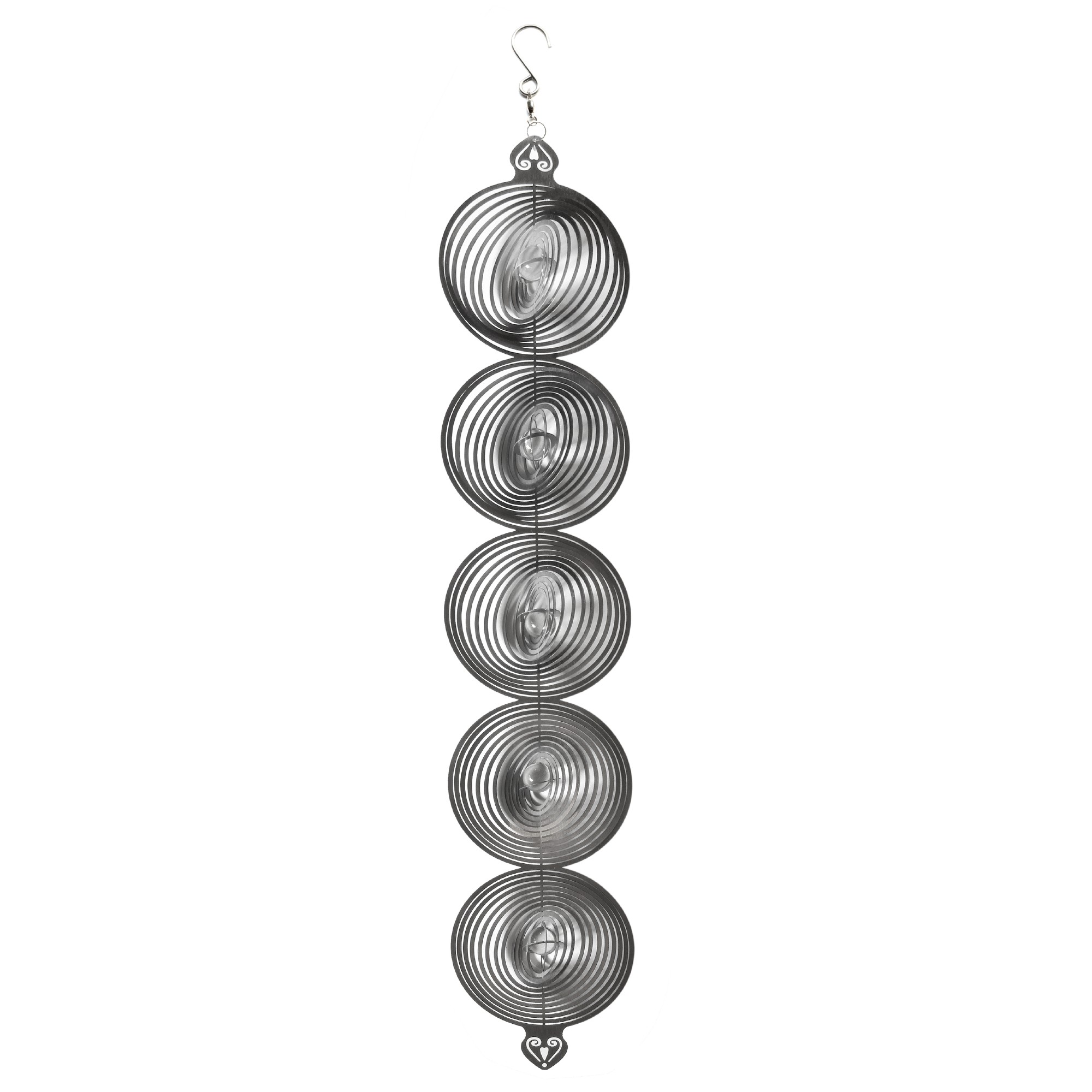Windspiel '5 Kreise', silber, H 52 cm, B 10 cm