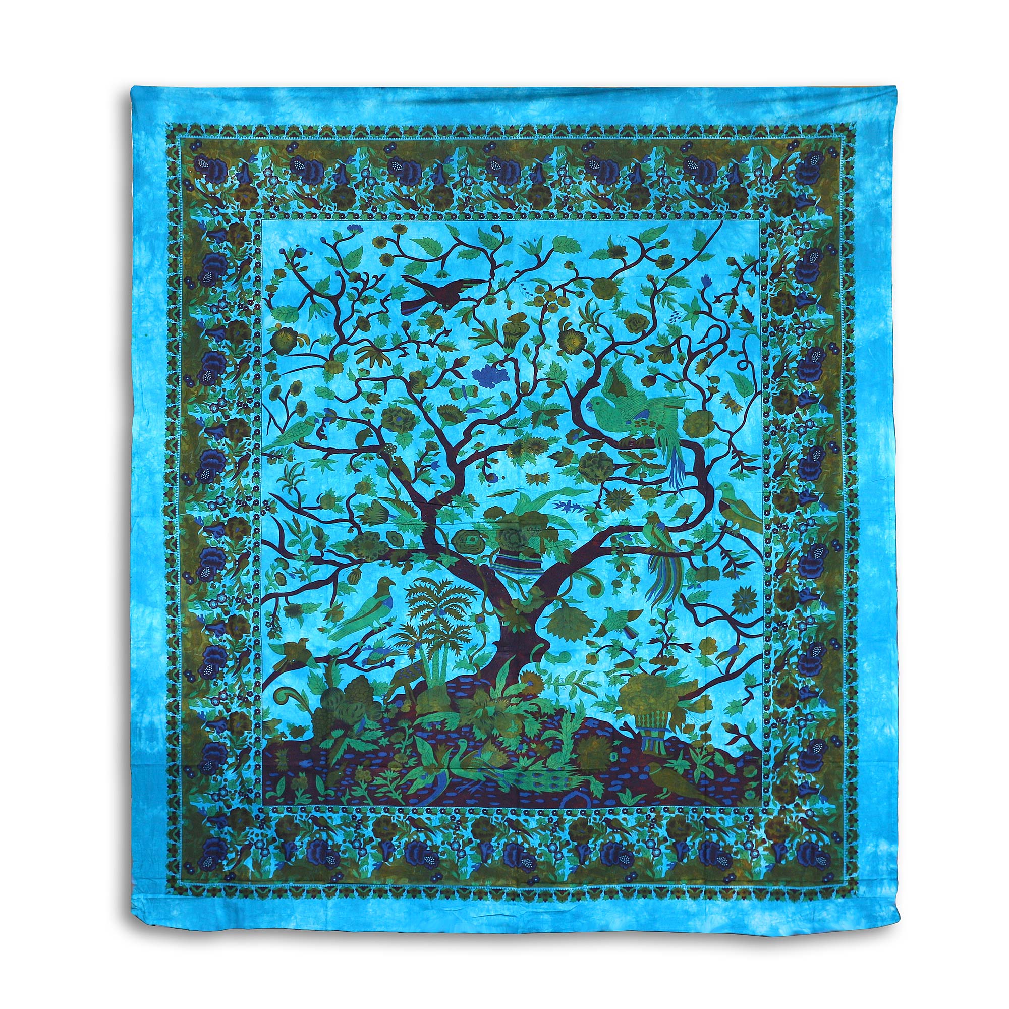 Multifunktionstuch 'Paradies', blau, multicolor, B 213 cm, H 244 cm