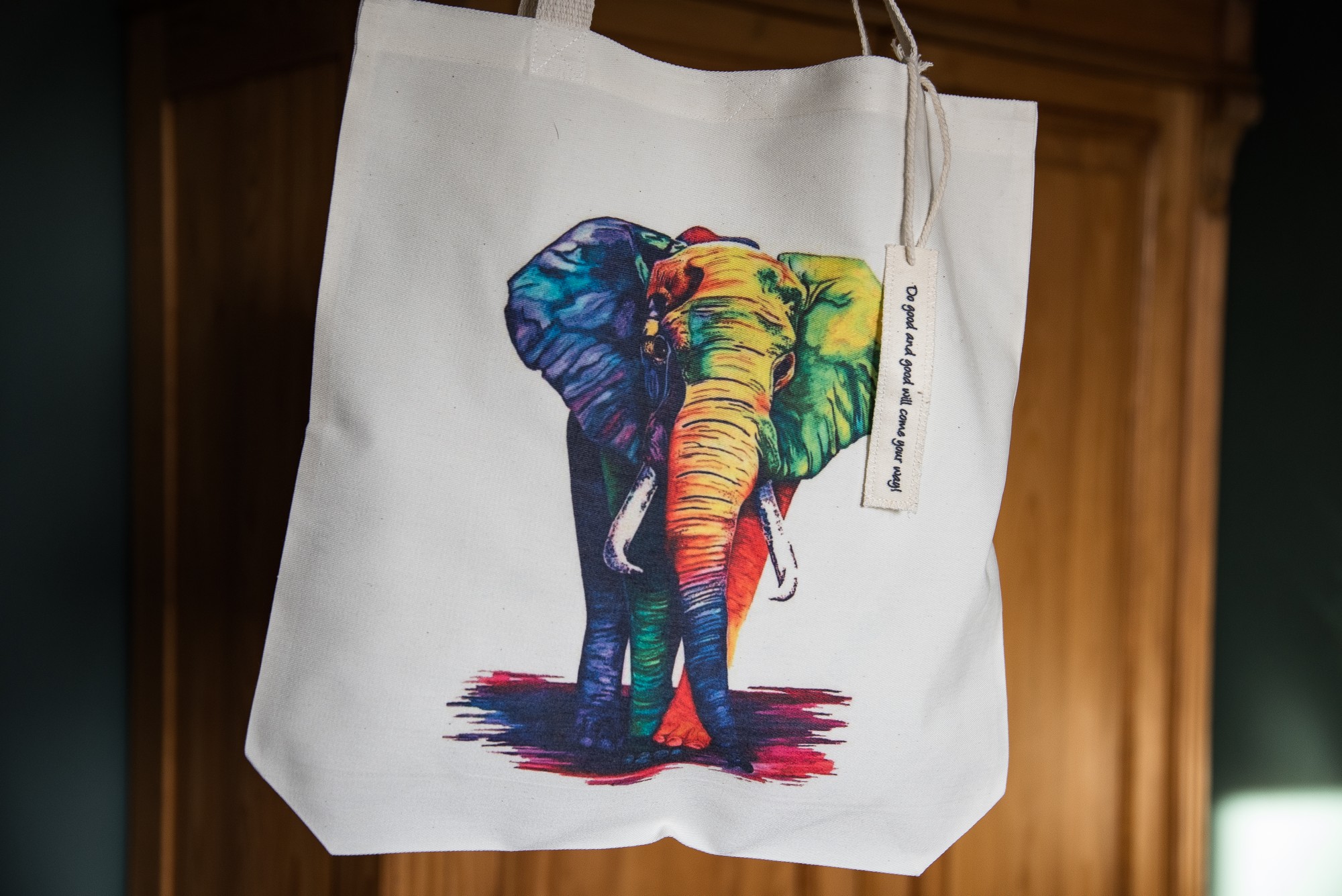 Stoffbeutel 'Elefant', multicolor, L 40 cm, B 9 cm, H 40 cm