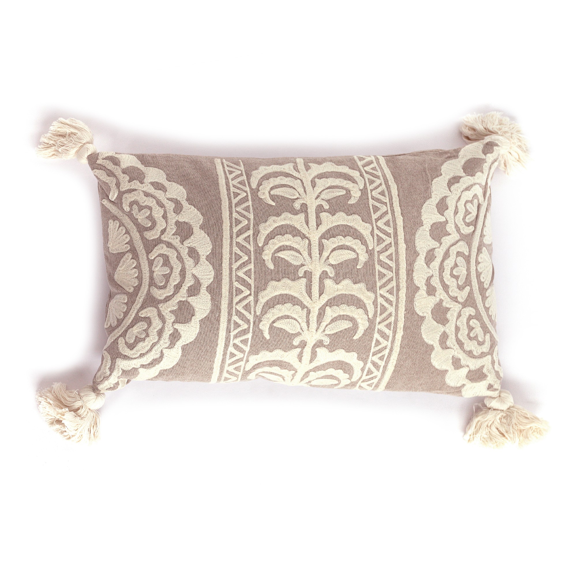 Kissen 'Beach Family', beige, weiß, B 50 cm, H 35 cm