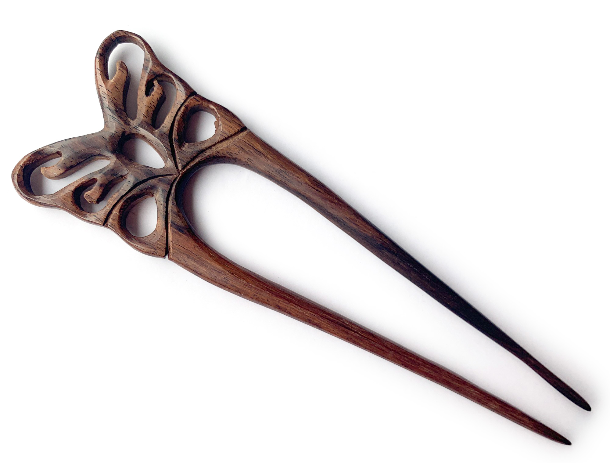 Haarnadel 'Butterfly' aus Holz, L 16 cm, B 5 cm, H 0,7 cm