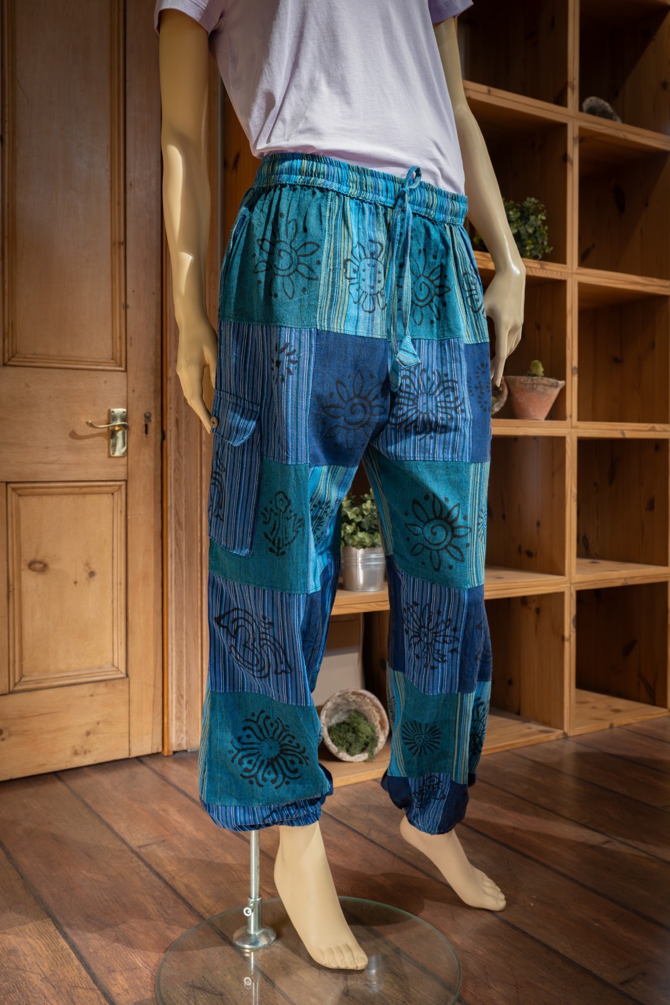 Hose 'Patchwork', Blautöne, in 3 Größen