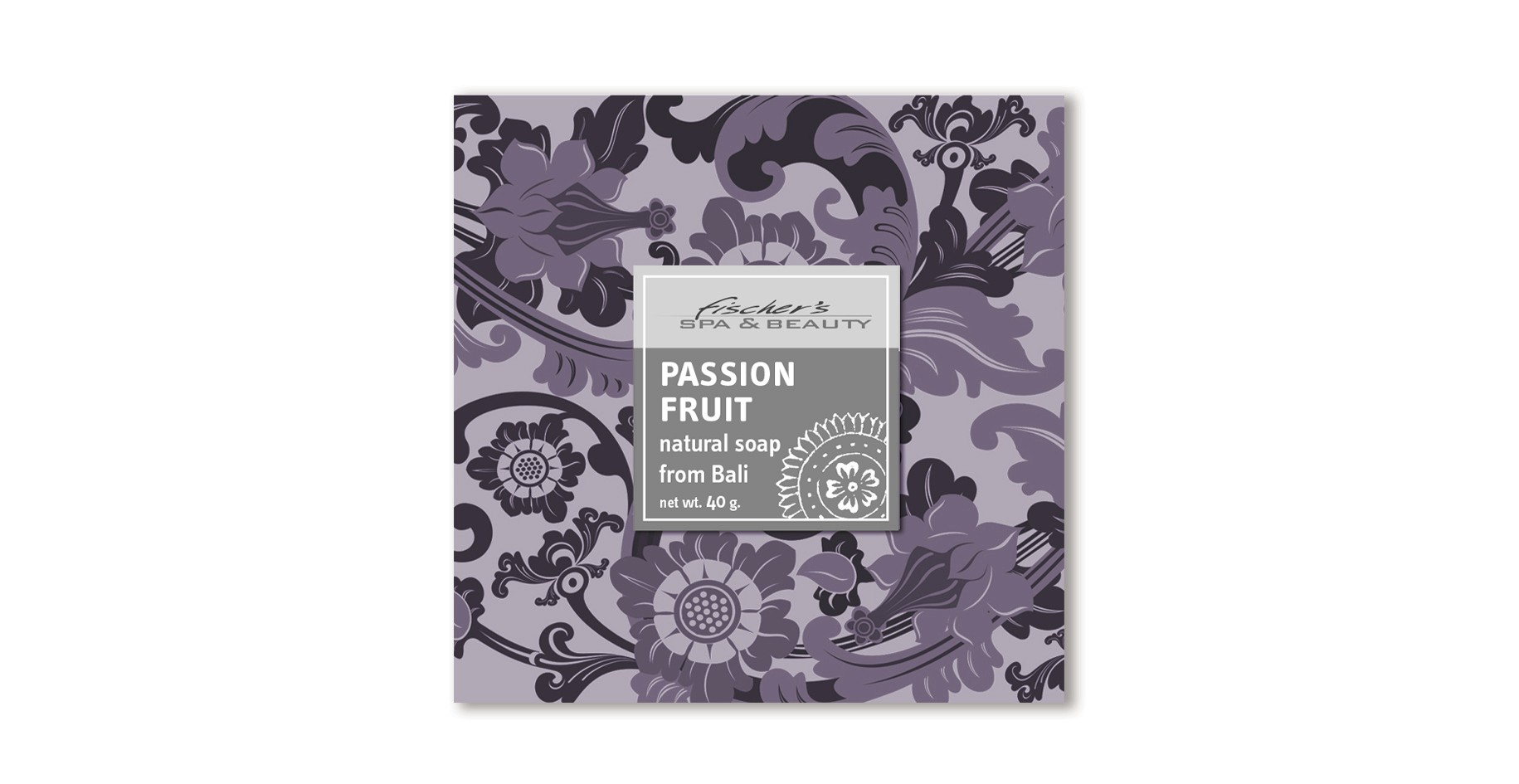 Bali-Seife 'Passionsfrucht', 40gr., B 4 cm, T 5 cm, H 2,5 cm