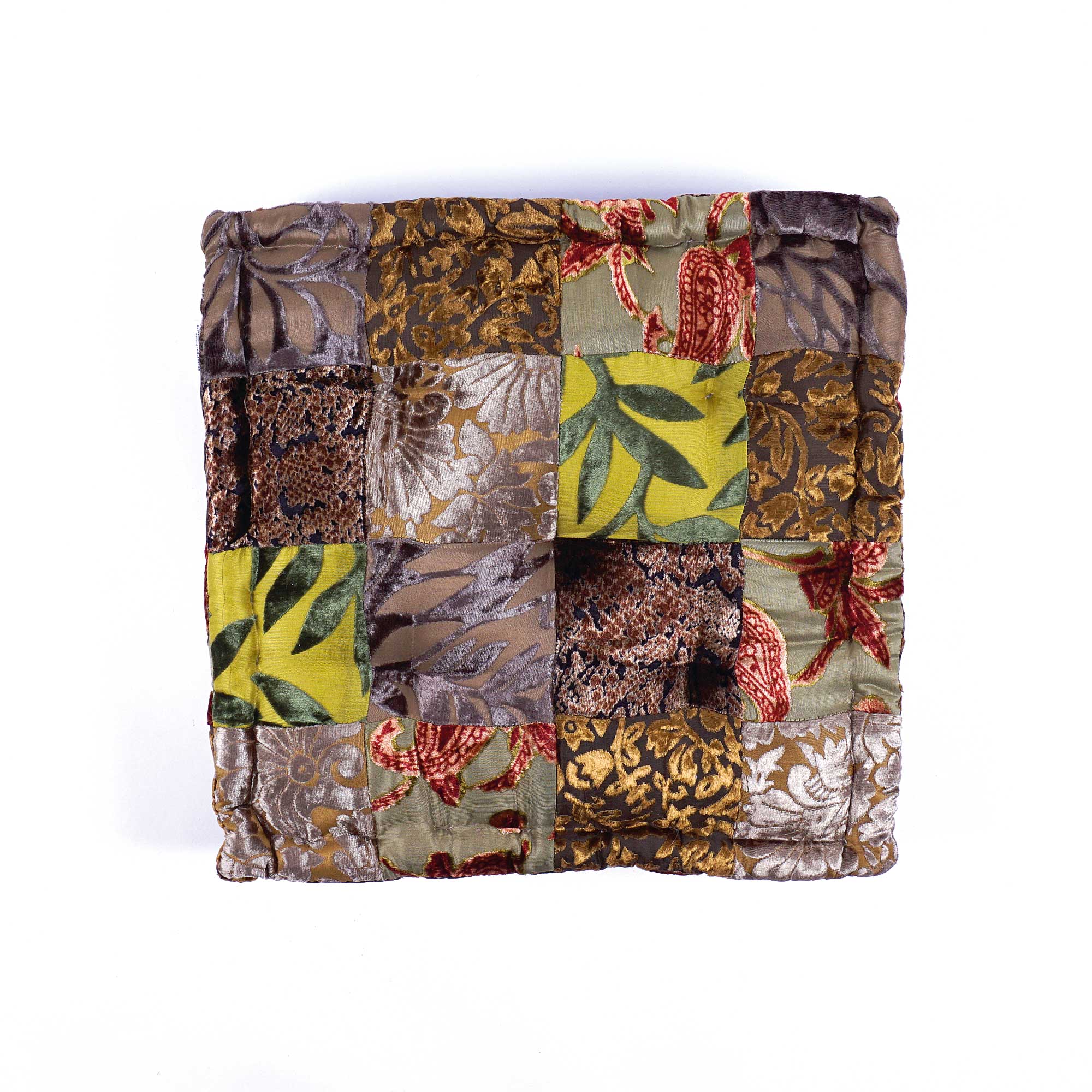 Sitzkissen 'Gaddi Green', multicolor, L 40 cm, B 40 cm, H 10 cm