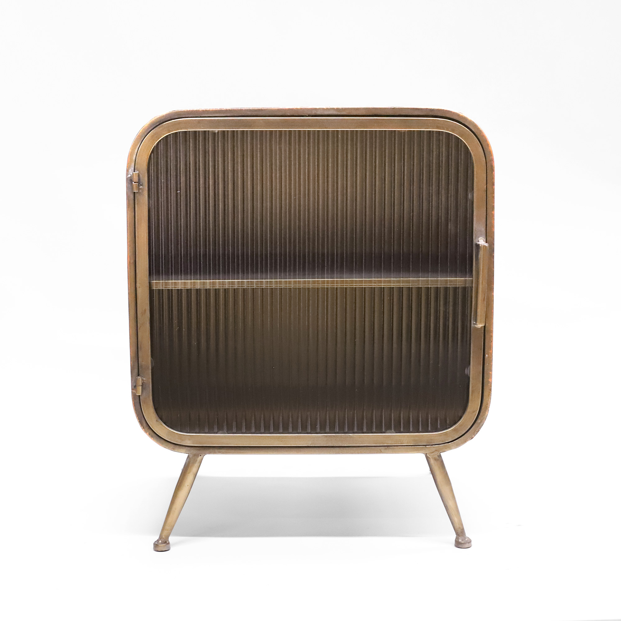 Kommode 'Keerdt', mit Glastür, antik gold, B 45,5 cm, T 42,5 cm, H 56 cm