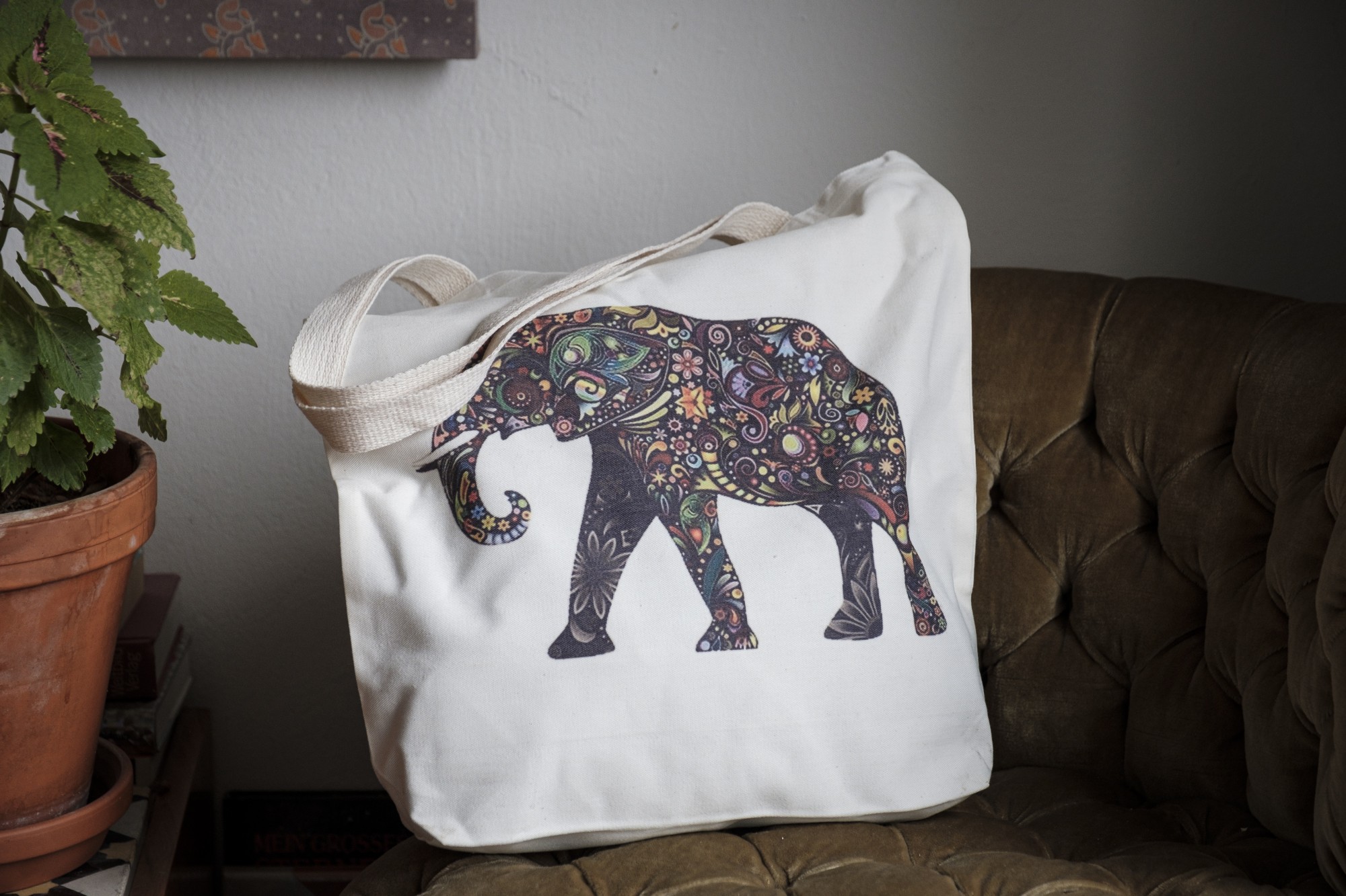 Stoffbeutel 'Elefant', multicolor, B 40 cm, H 40 cm, L 9 cm