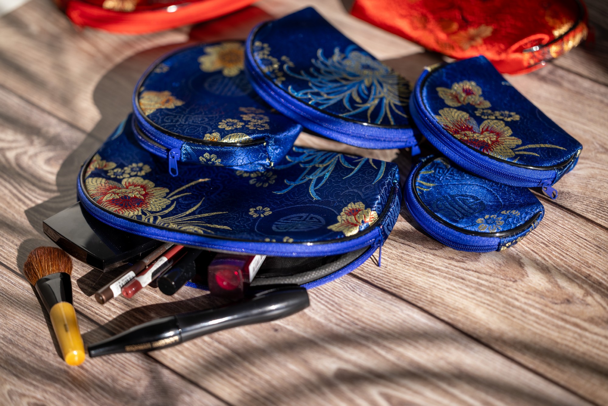 Etui 5er Set, blau, B 21 cm, H 14 cm