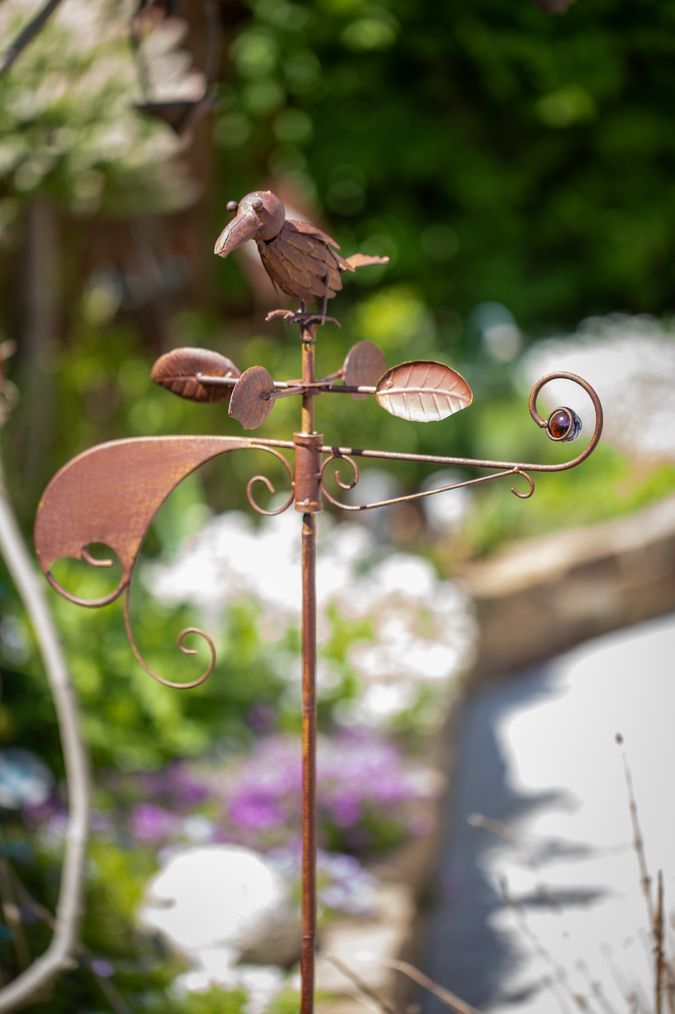 Windspiel 'Krähe', B 48 cm, L 26 cm, H 155 cm