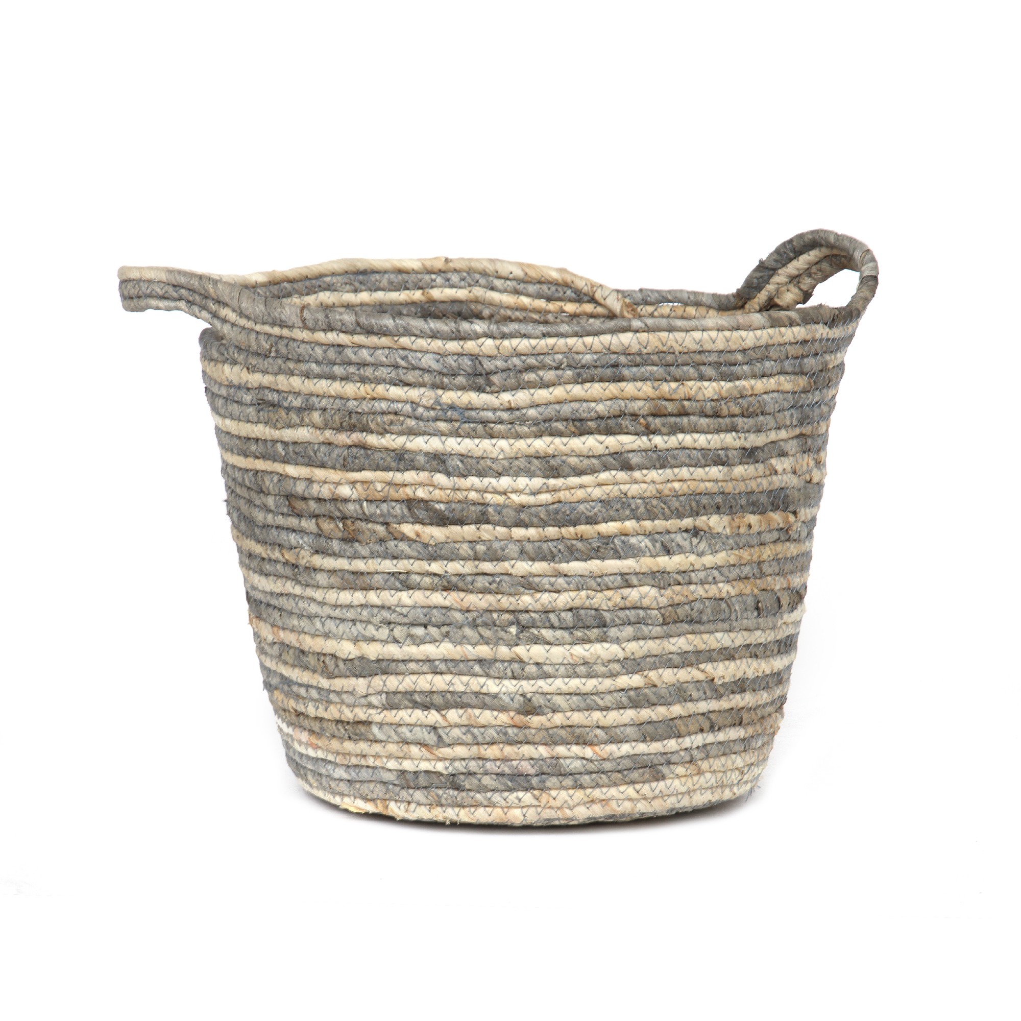 Korb 'Chio' M, natur, grau, Ø 28 cm, H 22 cm