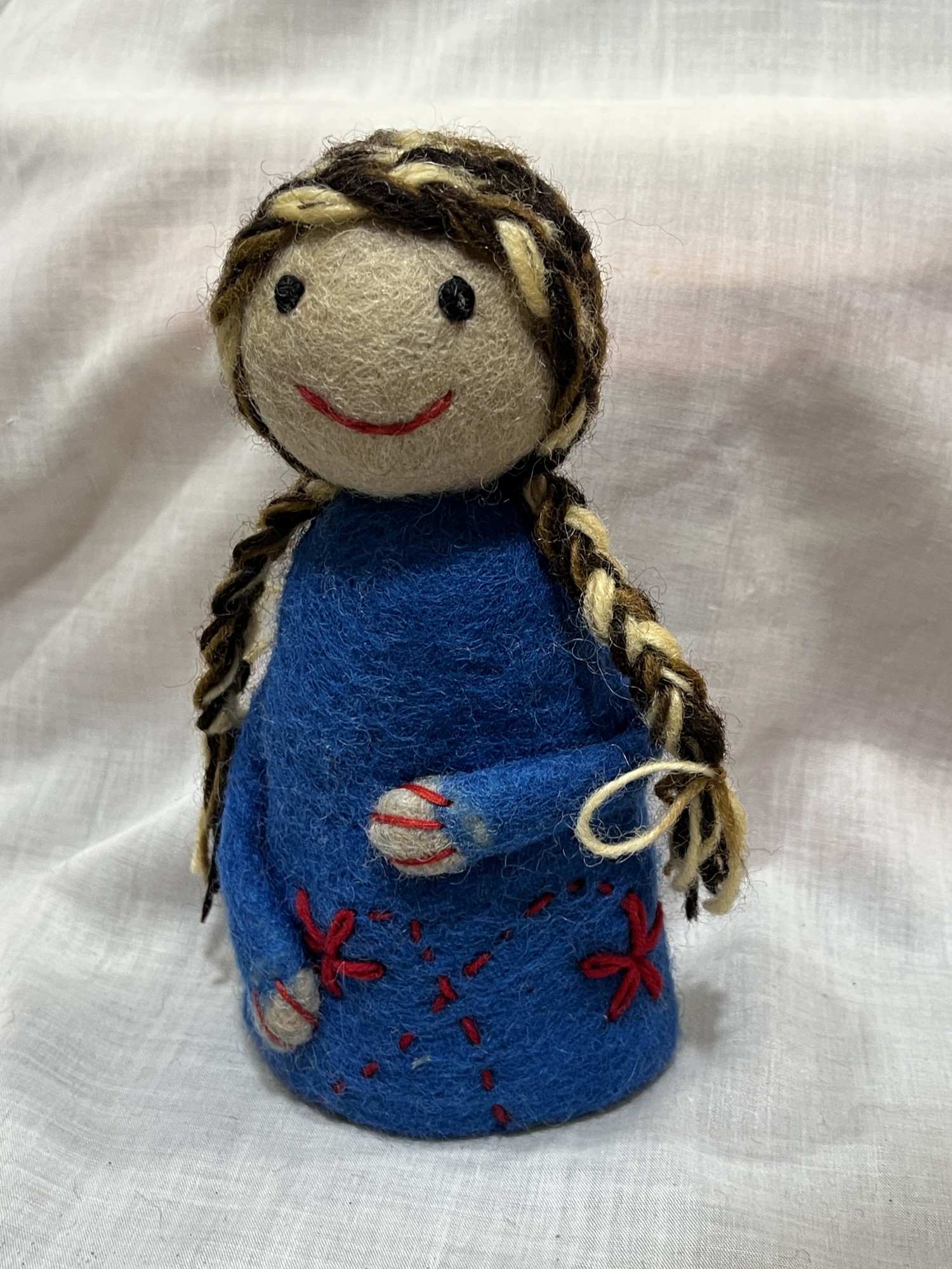 Eierwärmer 'Girl', blau, Ø 8 cm, H 18 cm