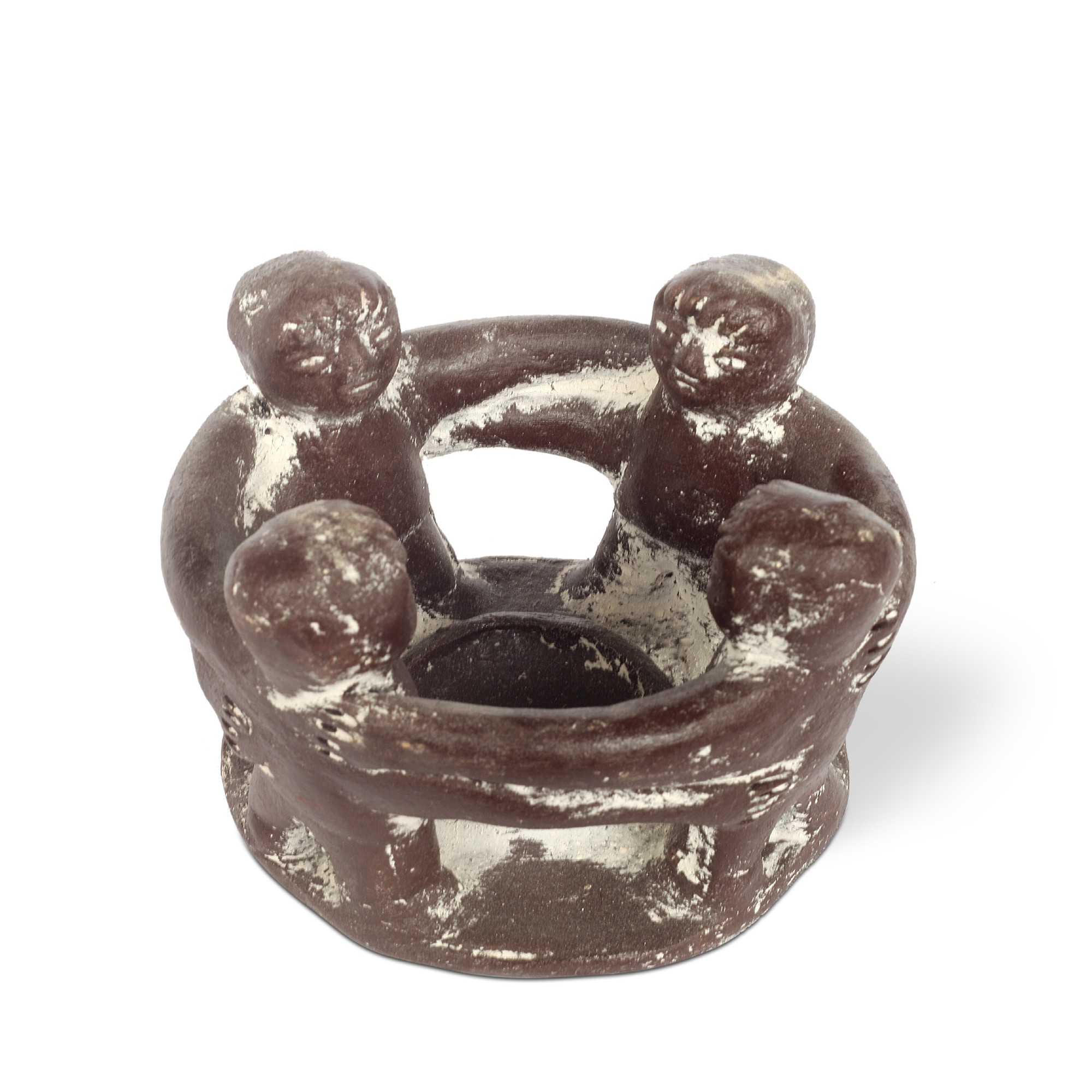Kerzenhalter 'Friendship Circle 4', braun, Ø 14 cm, H 12 cm