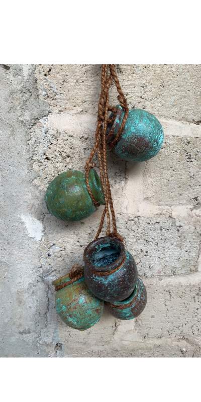 Hängende Töpfe 5 Stück, 'M', multicolor, Ø 7 cm, H 50 cm