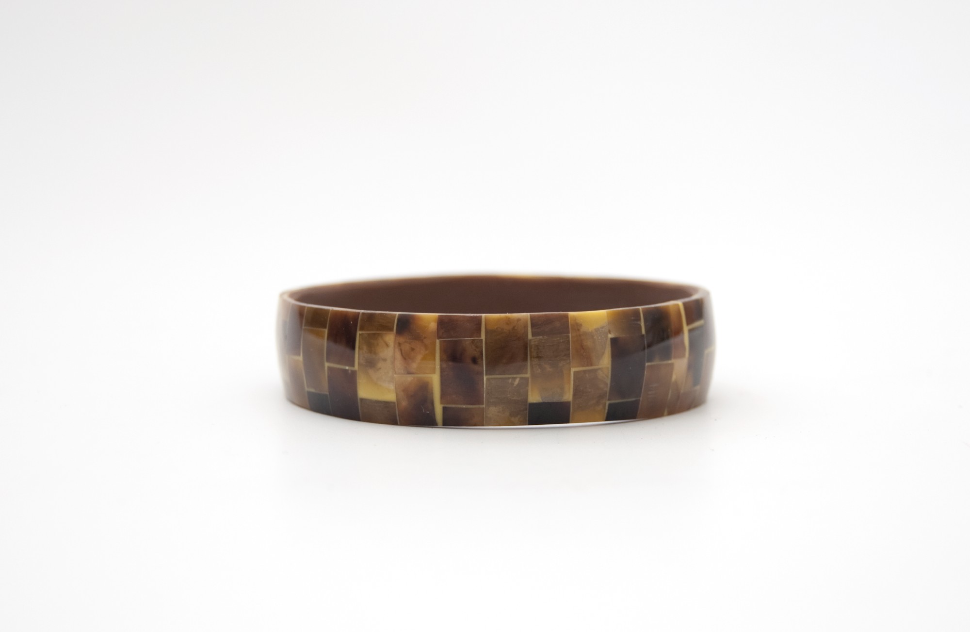 Armreif 'Shell' braun, B 1,8 cm, Ø 7 cm