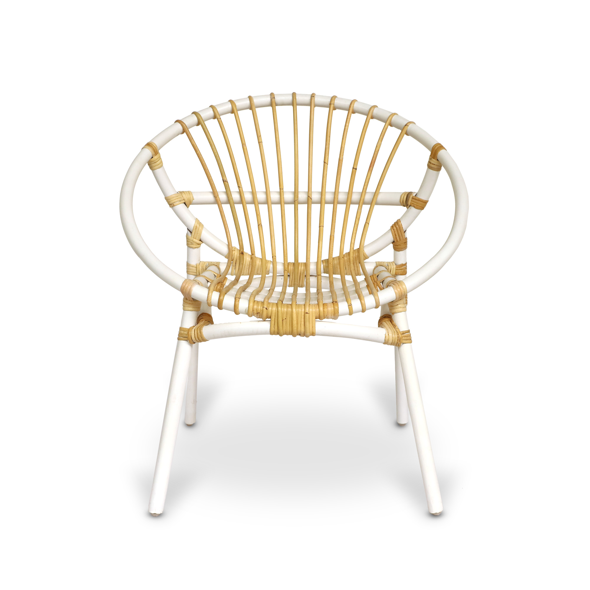 Rattan-Sessel 'Cleo', weiß, natur, B 73 cm, H 84 cm, L 62 cm