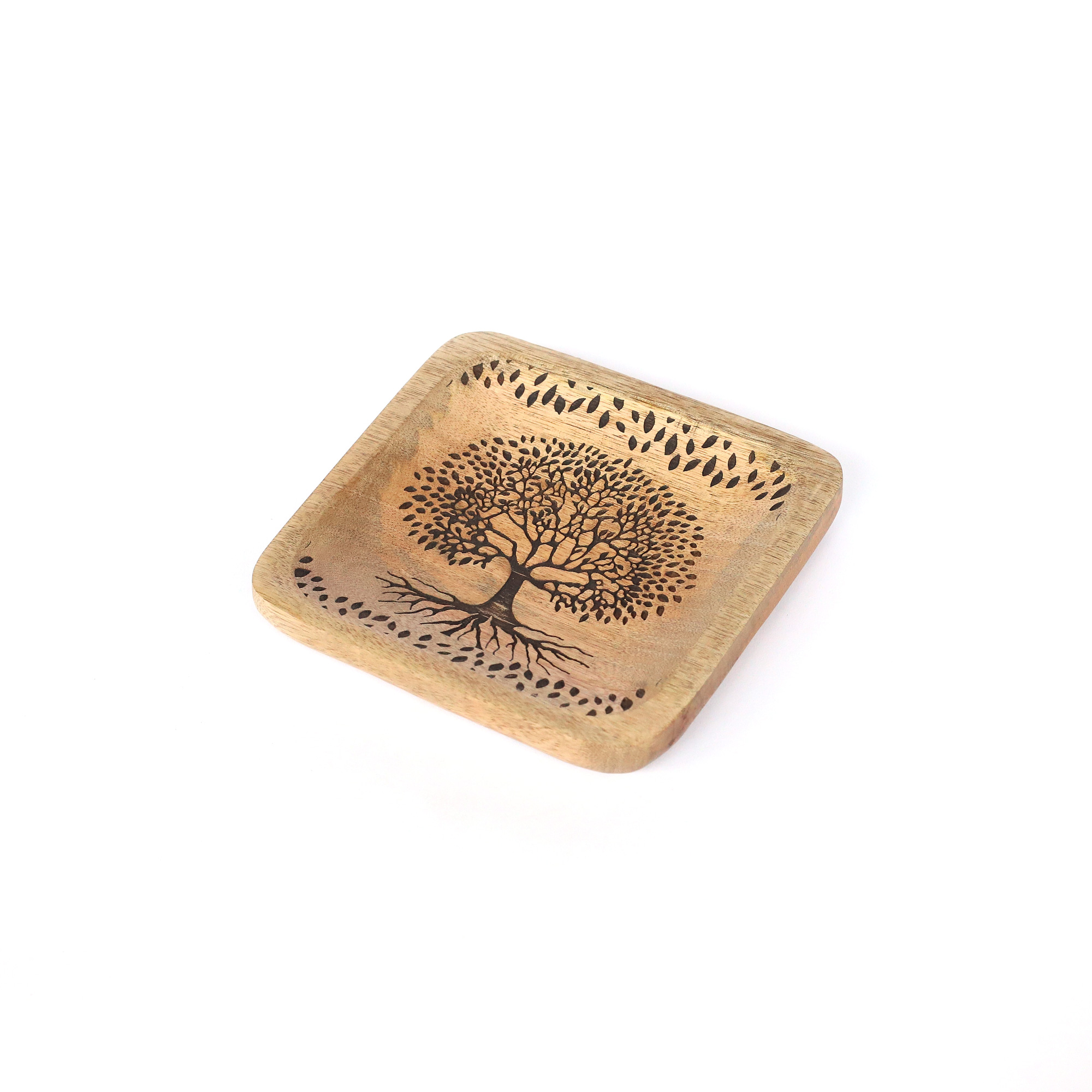 Ablage 'Tree of Life', aus Mangoholz, B 15 cm, L 15 cm, H 2,5 cm