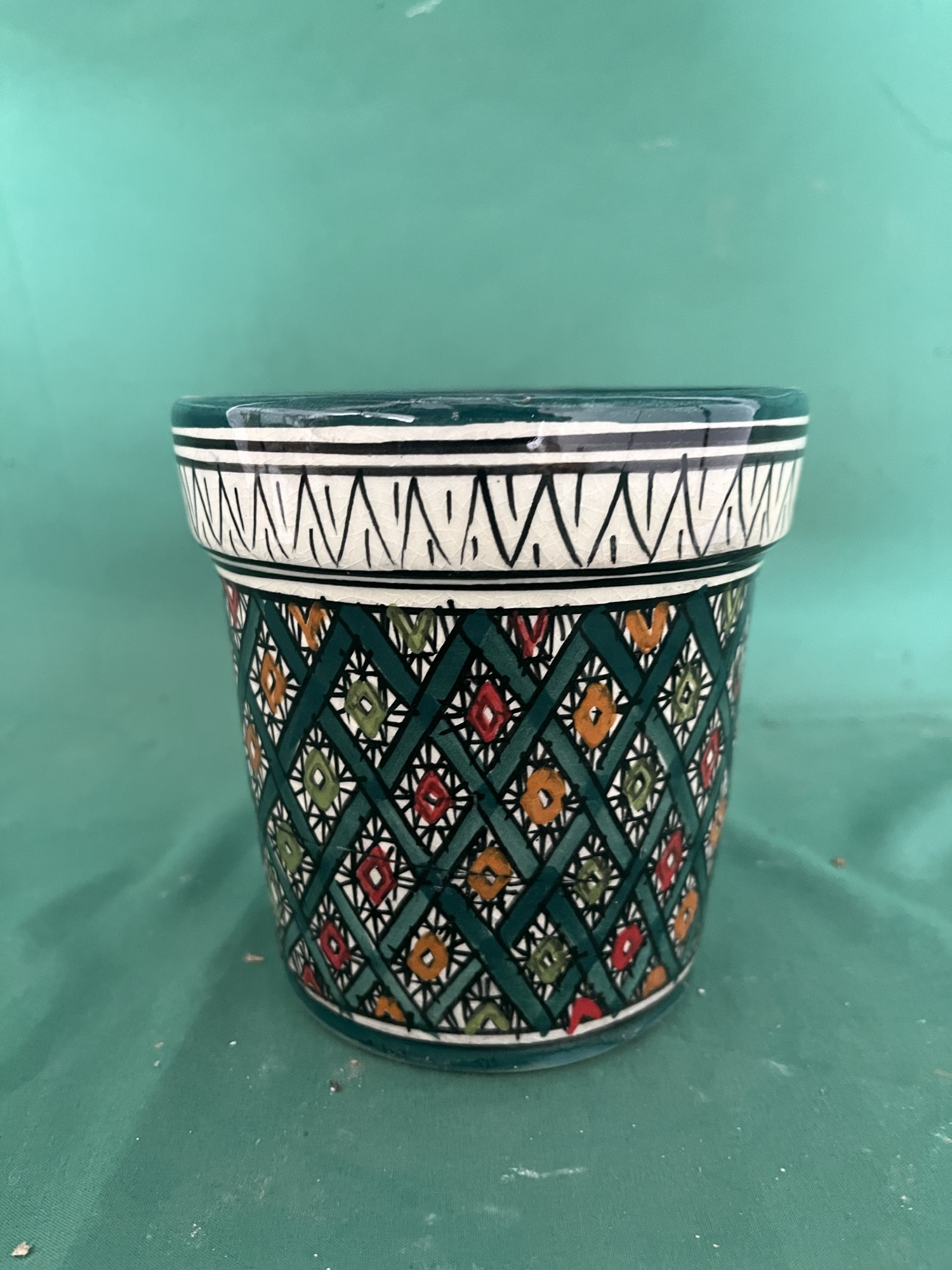 Keramik-Pflanztopf, multicolor, Ø 12 cm, H 12 cm