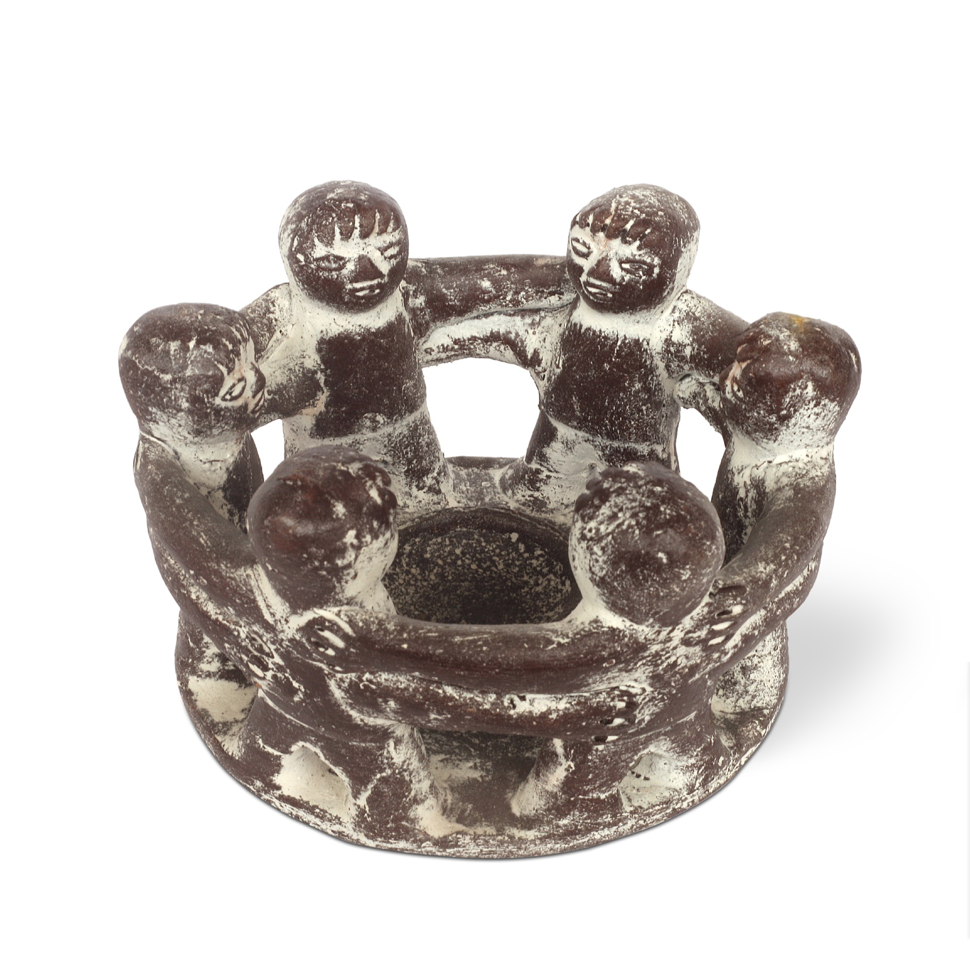 Kerzenhalter 'Friendship Circle 6', braun, Ø 17 cm, H 13 cm