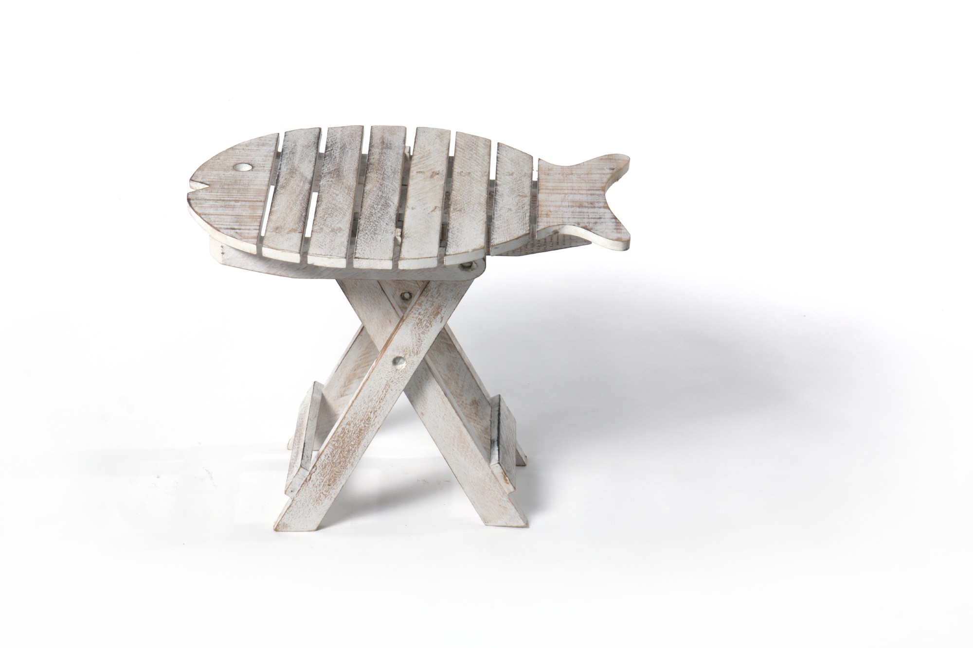 Klapptisch 'Fisch', weiß, L 31 cm, B 41 cm, H 32 cm