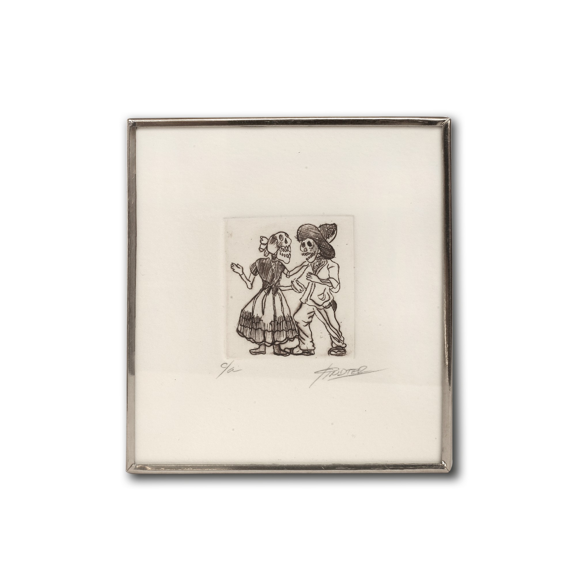 Radierung 'Paar', gerahmt, H 11 cm, B 10 cm