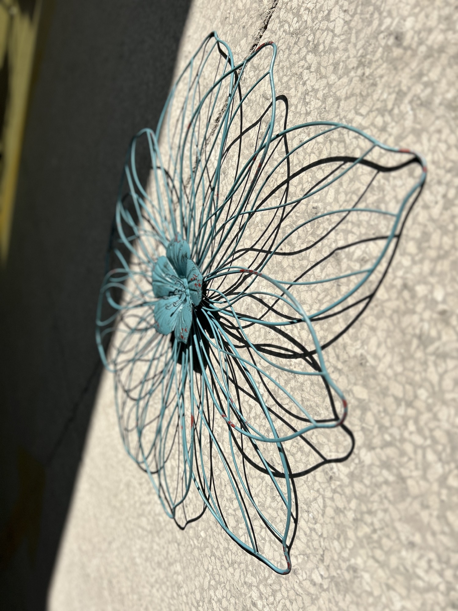 Wandornament 'Flower', blau, Ø 68 cm, L 5,5 cm