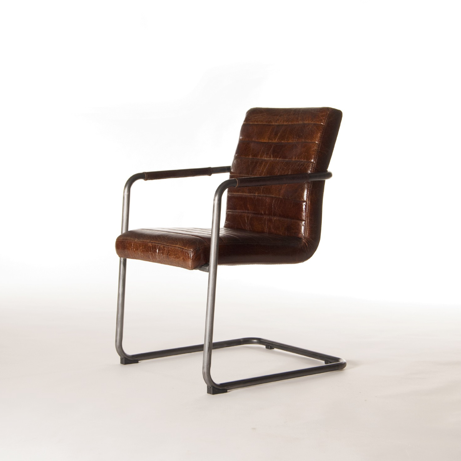 Lederstuhl 'Clinton', mit Armlehne, L 58 cm, B 55 cm, H 85 cm
