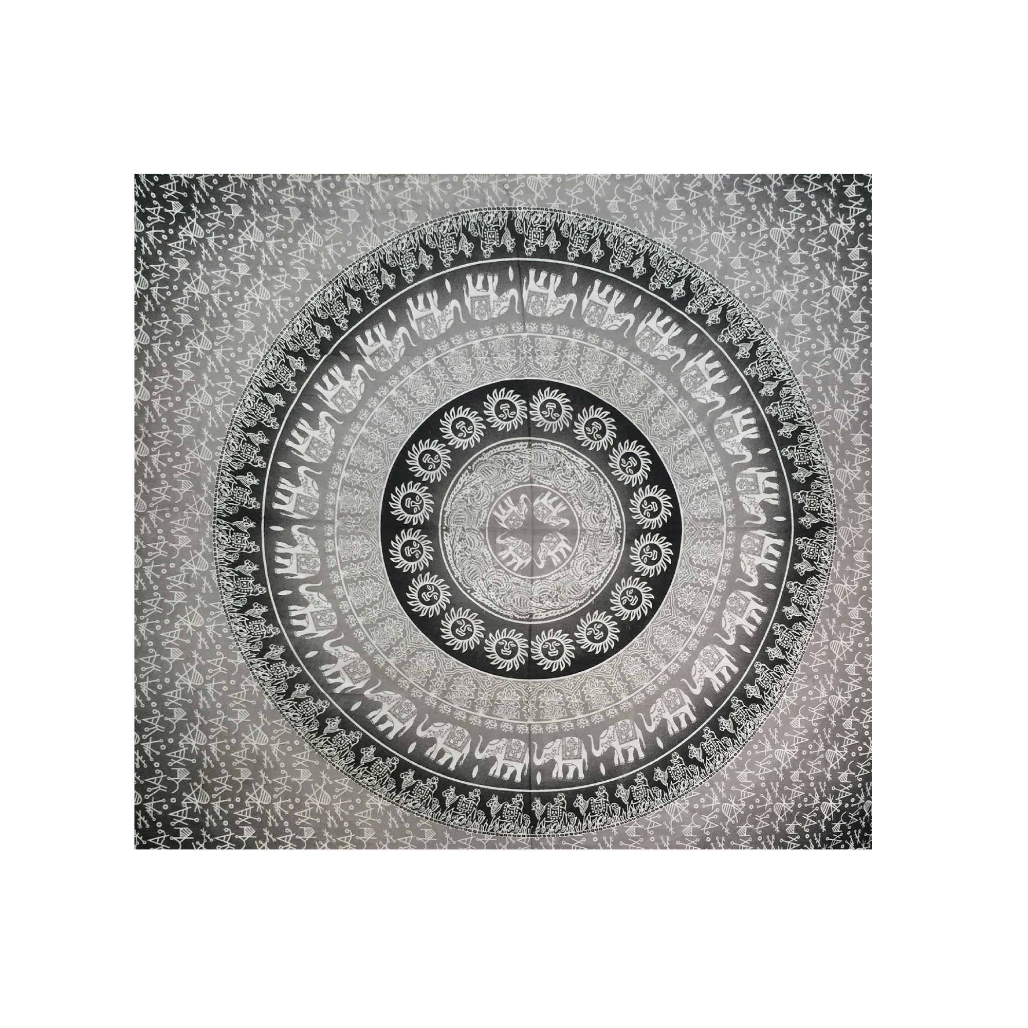 Tagesdecke "Silver Mask", aus 100% Baumwolle, schwarz/grau, L 210 cm, B 245 cm