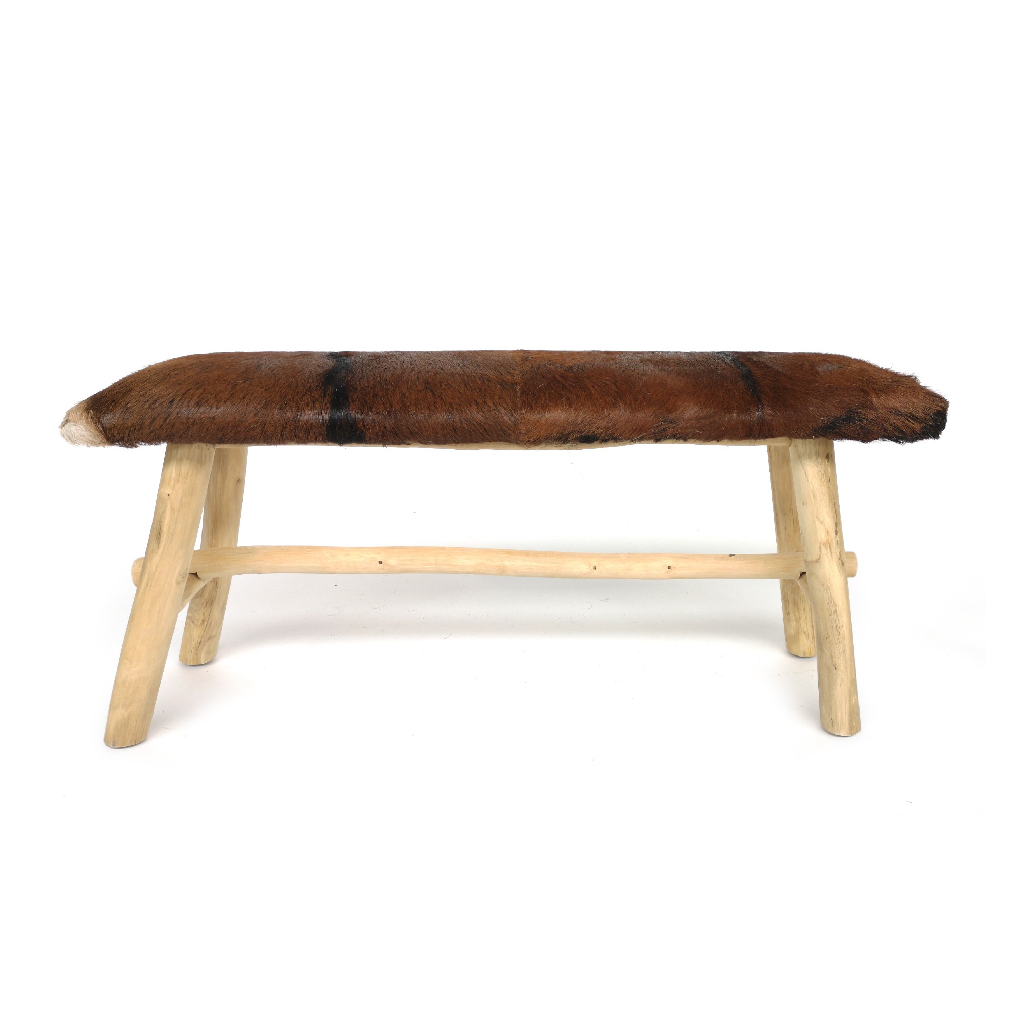 Bank 'Bima' mit Fellbezug, B 100 cm, T 30 cm, H 45 cm