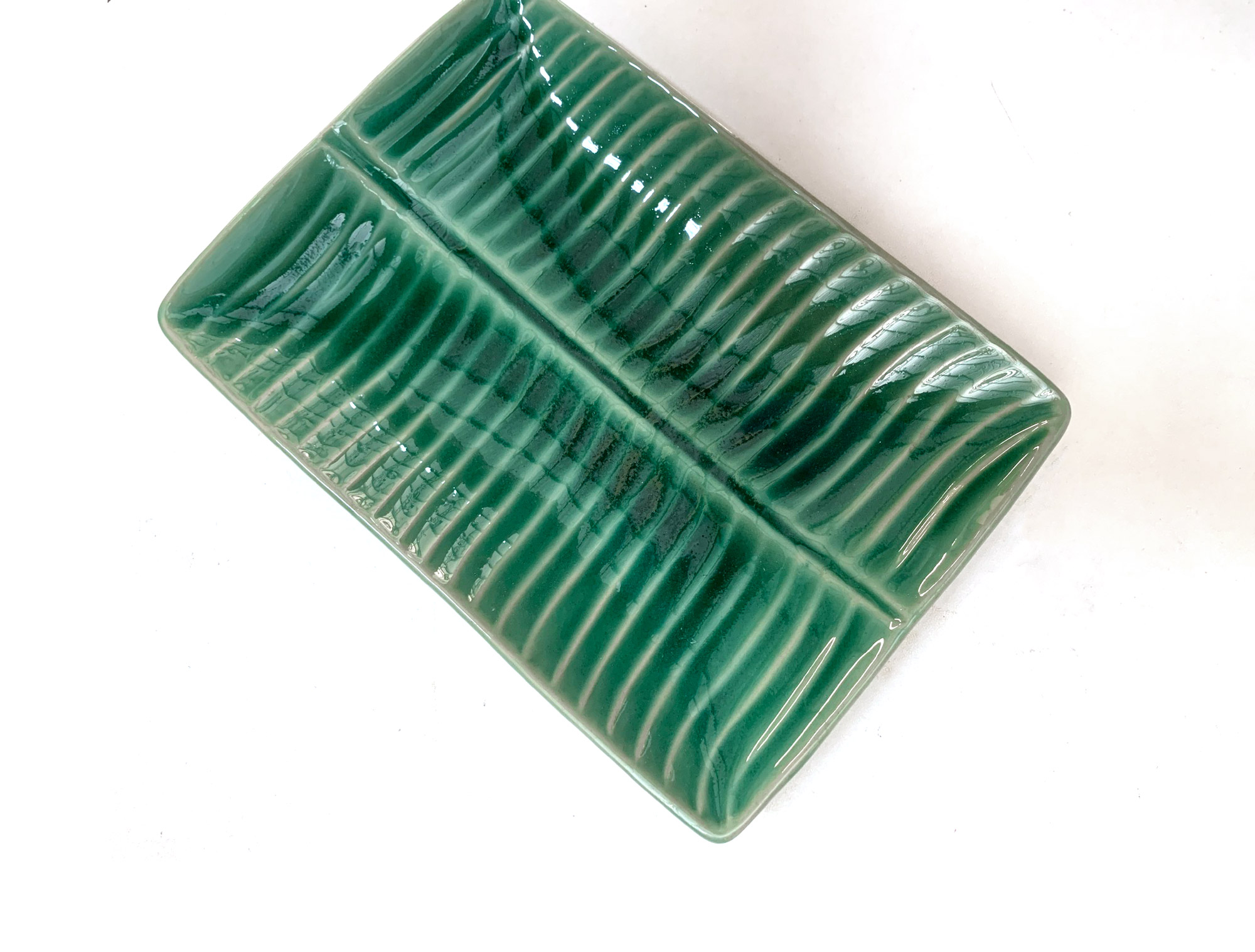 Ablage 'Bananenblatt', petrol, B 22 cm, L 15 cm, H 3 cm