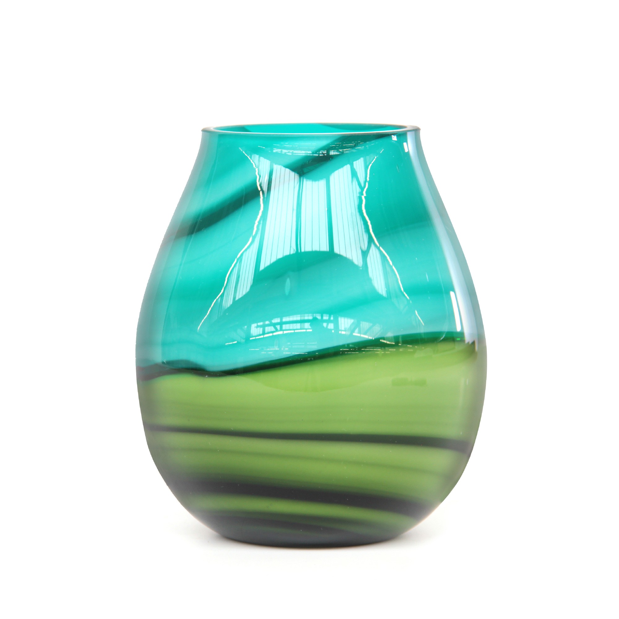 Glasvase 'Morena', türkis, grün, Ø 12 cm, H 14 cm