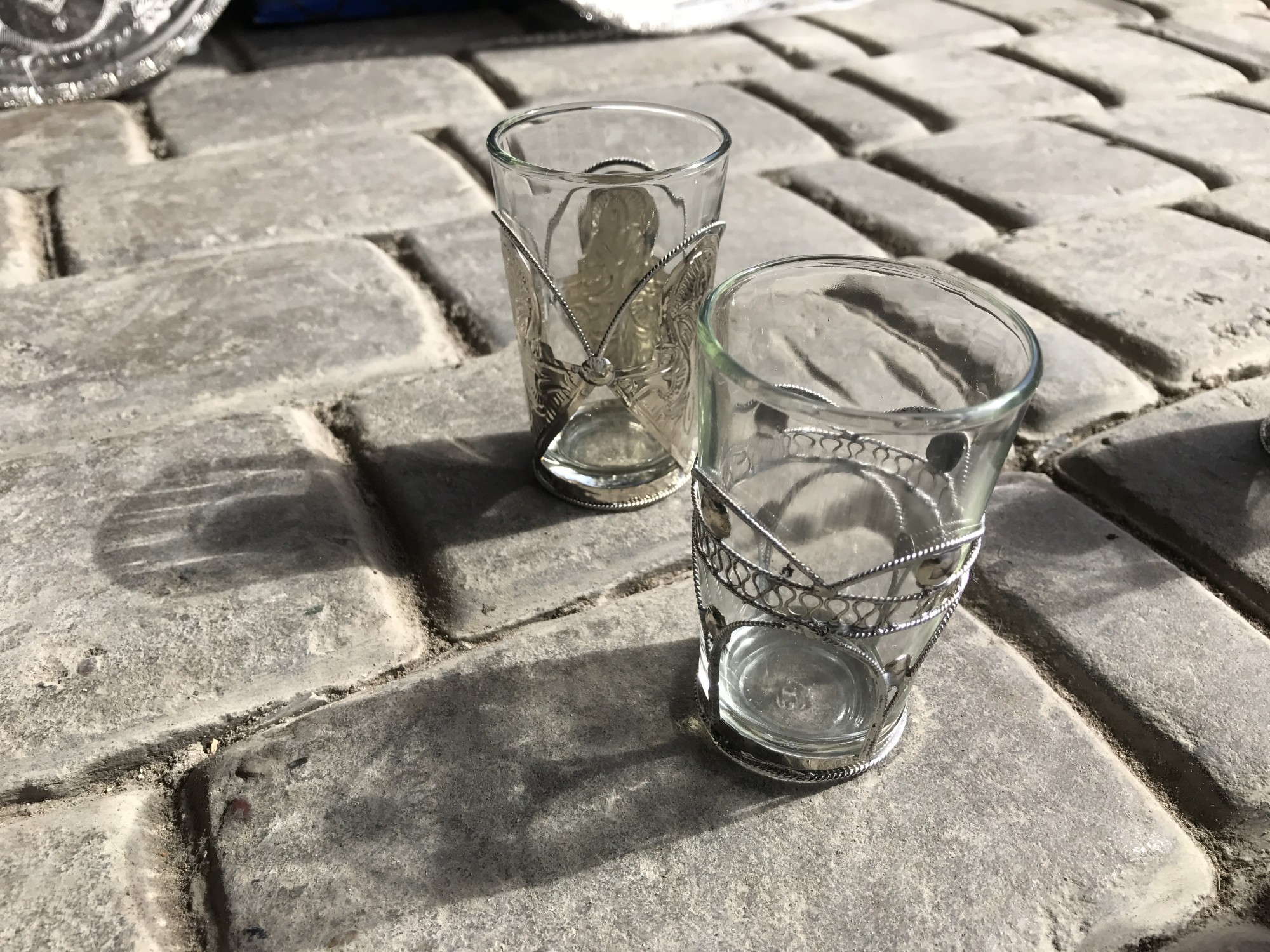 Teeglas Tokyo mit Metallbehälter, transparent, Ø 5 cm, H 8,5 cm