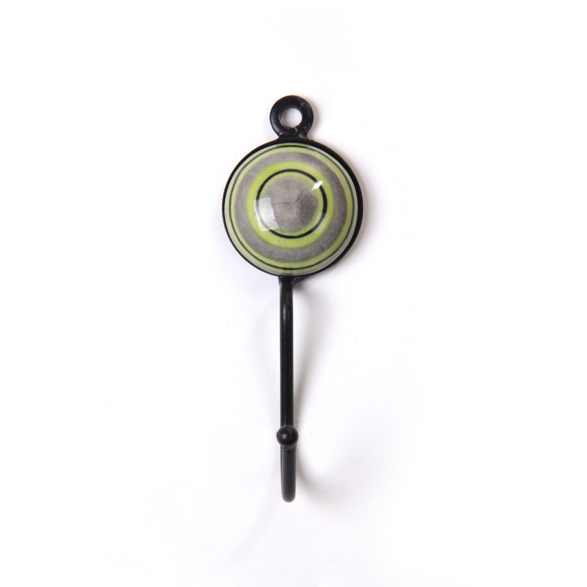 Wandhaken 1fach, grün/grau, L 4,5 cm, B 4,5 cm, H 15 cm