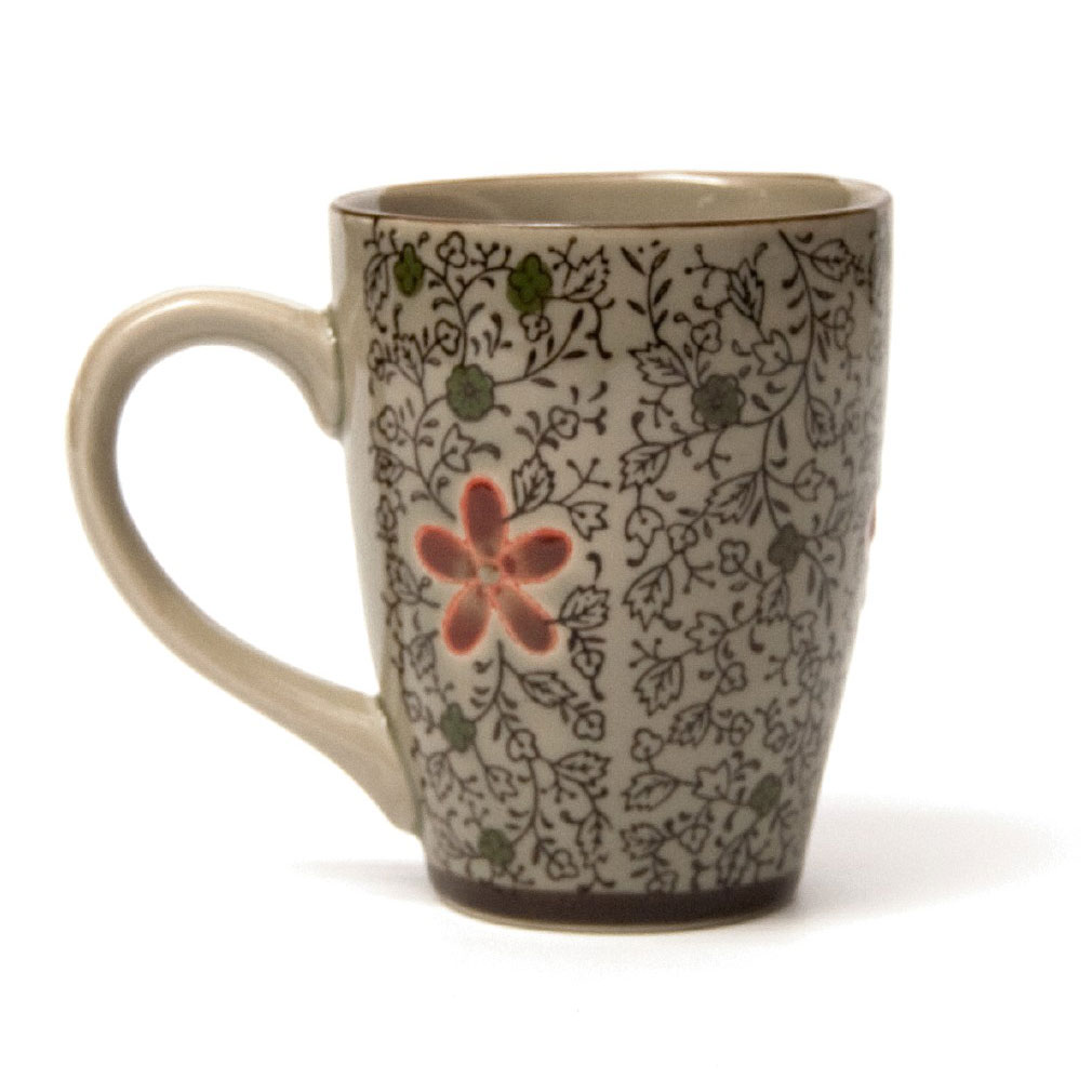 Tasse Gordes 'rot-braun', grau, multicolor, H 12 cm, Ø 9,5 cm