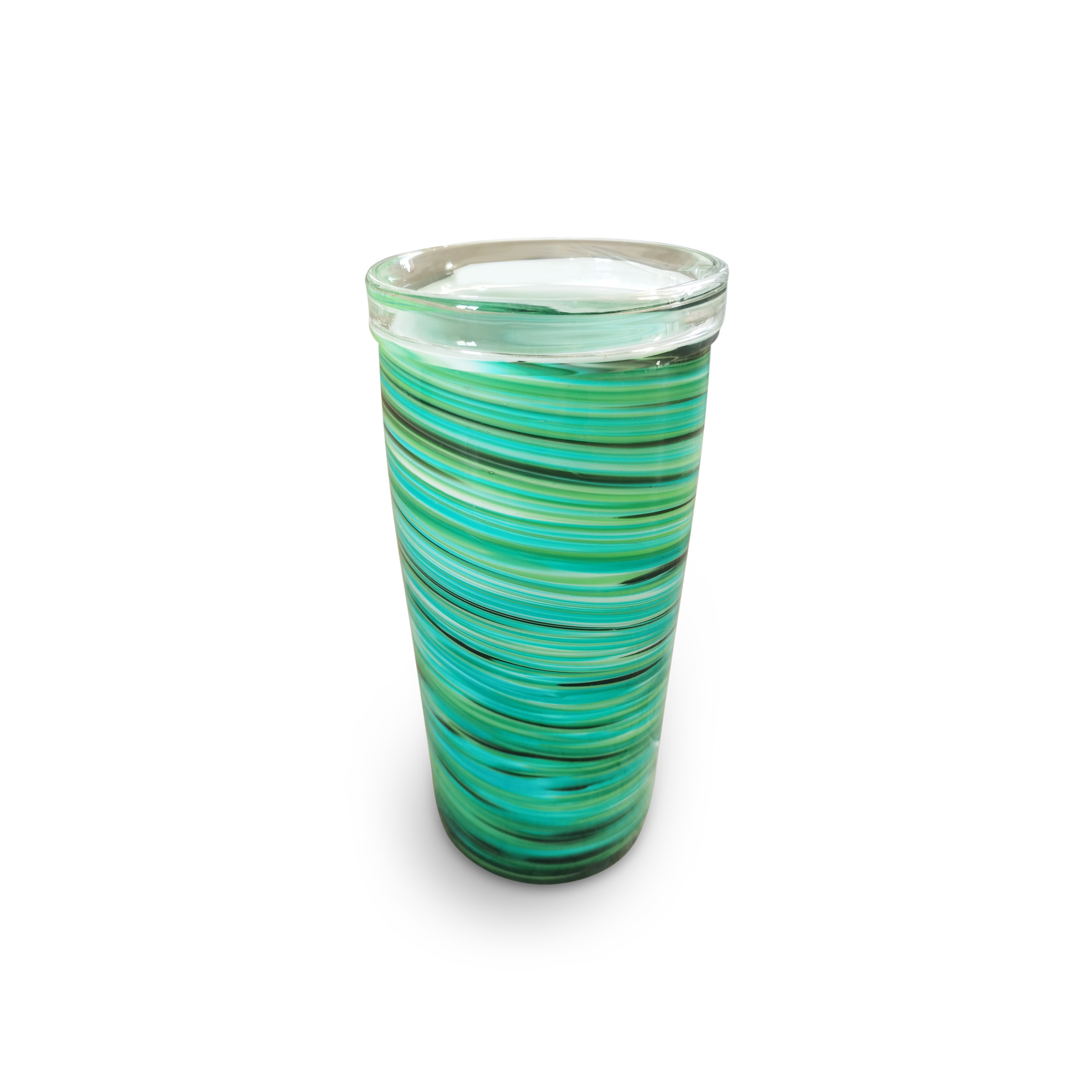 Glasvase 'Spiral', Grüntöne, Ø 12 cm, H 28 cm