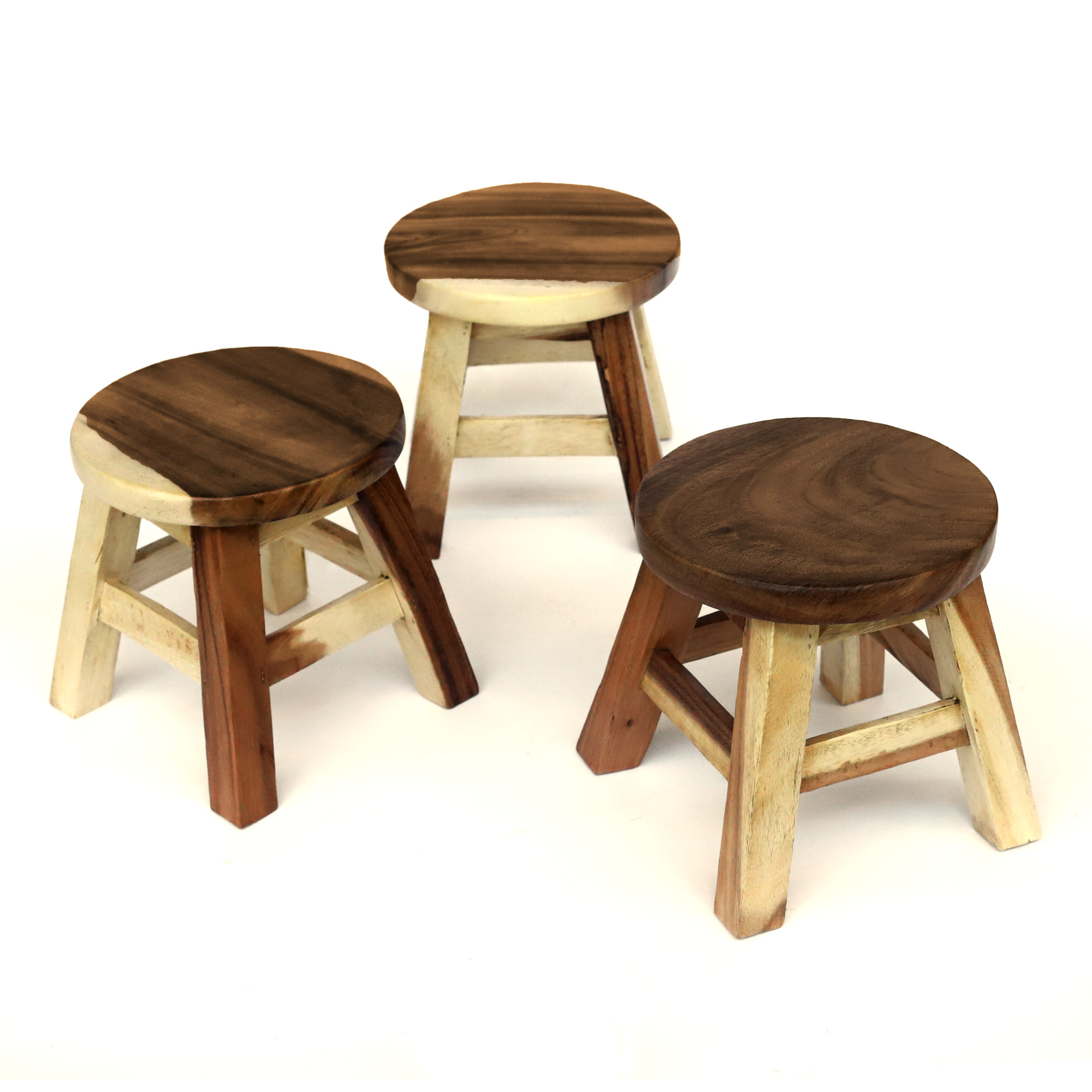 Hocker aus Akazienholz, natur, Ø 25 cm, H 25 cm