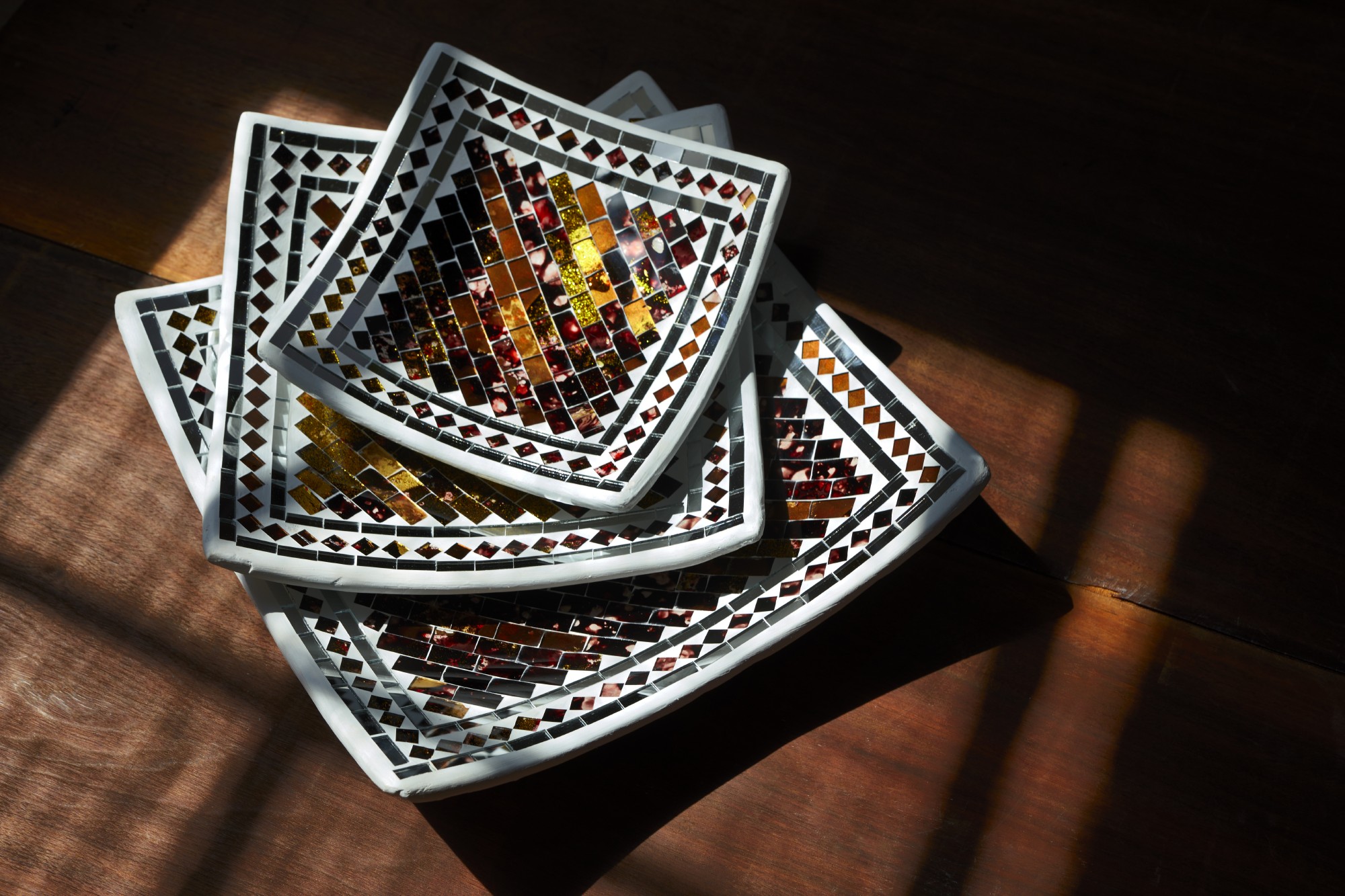 Mosaikteller "Tanned", multicolor