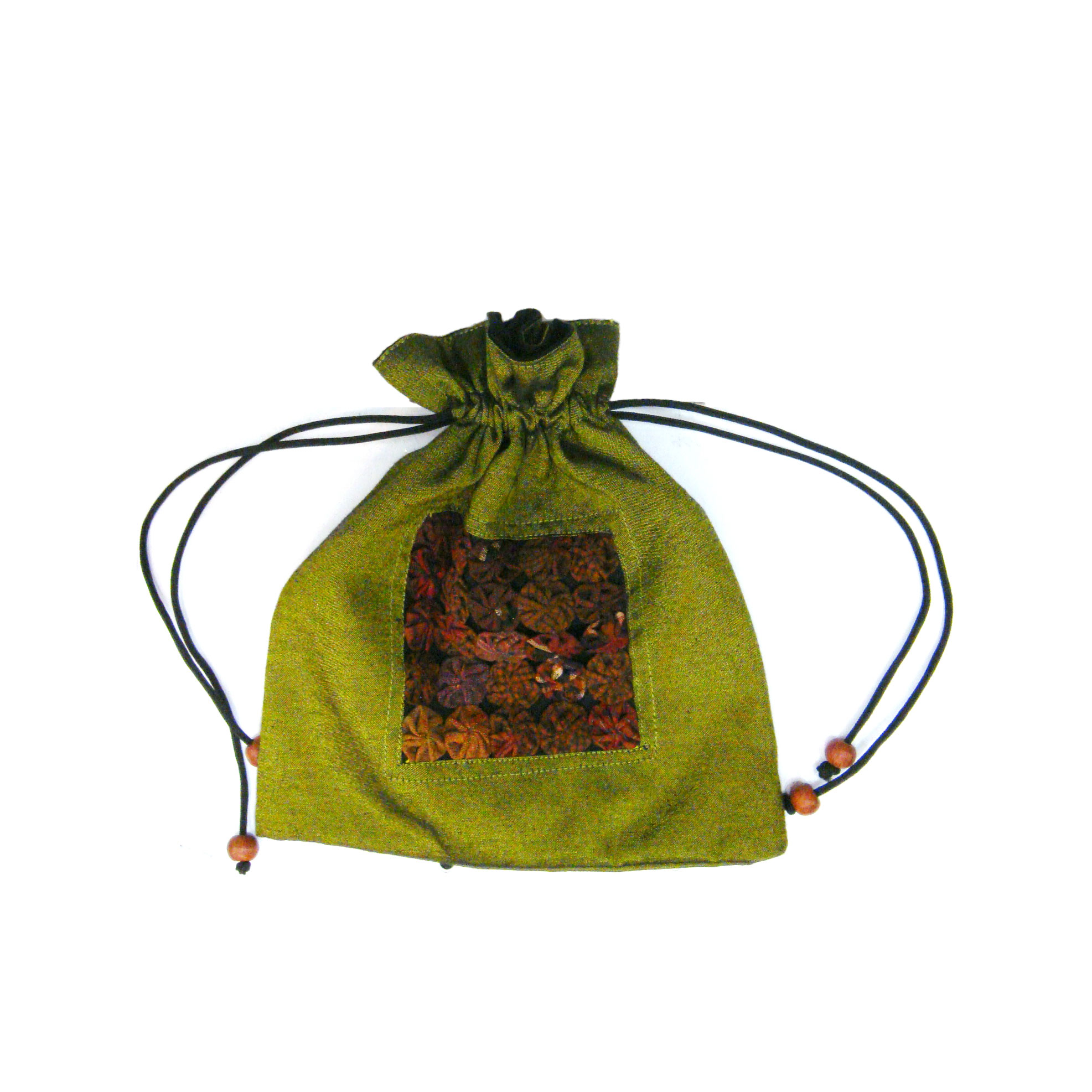 Schmuckbeutel olive, B 18,5 cm, H 21 cm