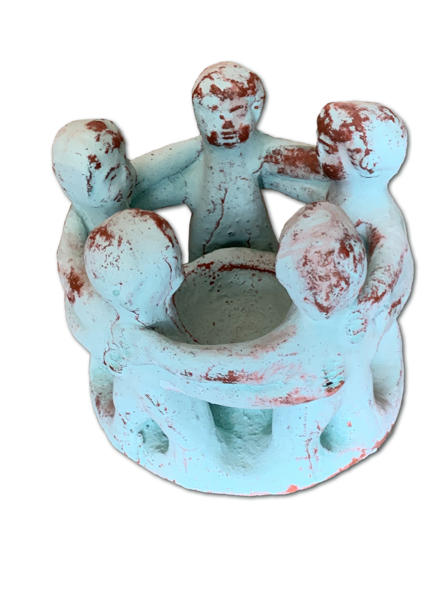 Kerzenhalter 'Friendship 5', vintage grün, Ø 13 cm, H 13 cm