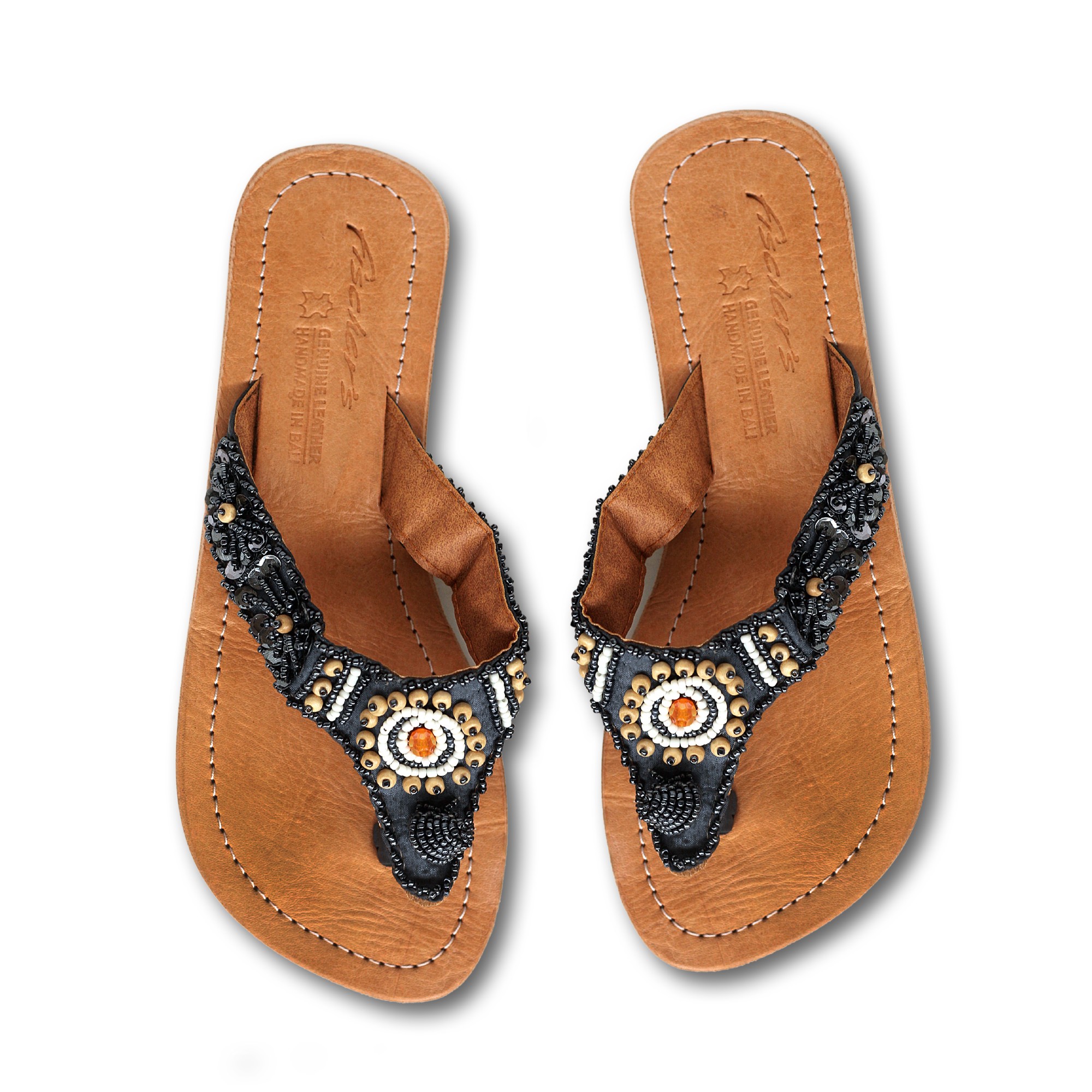 Damensandalen mit Perlen, multicolor, Größe 38-41