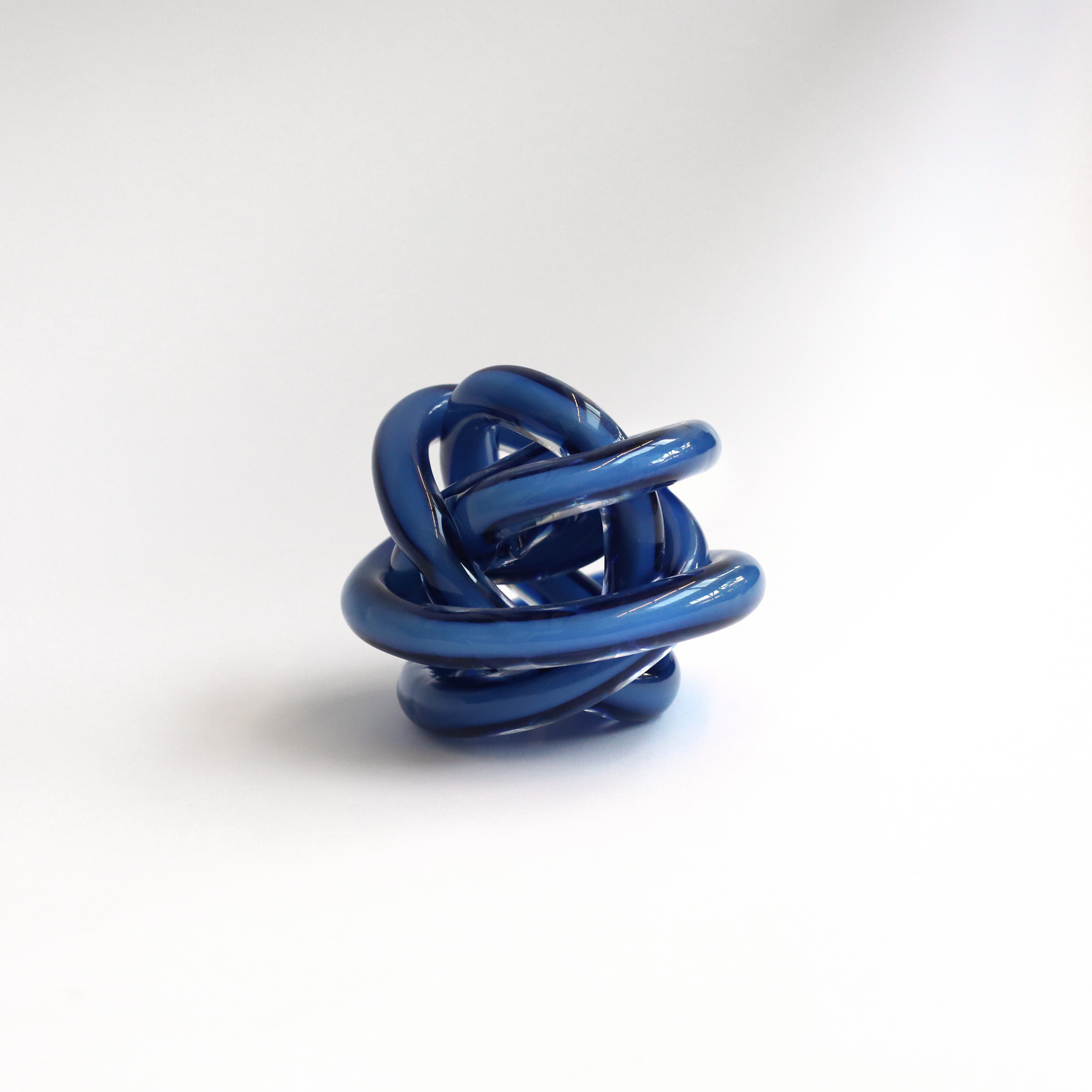 Glasknoten 'Ocean', blau, Ø 9 cm