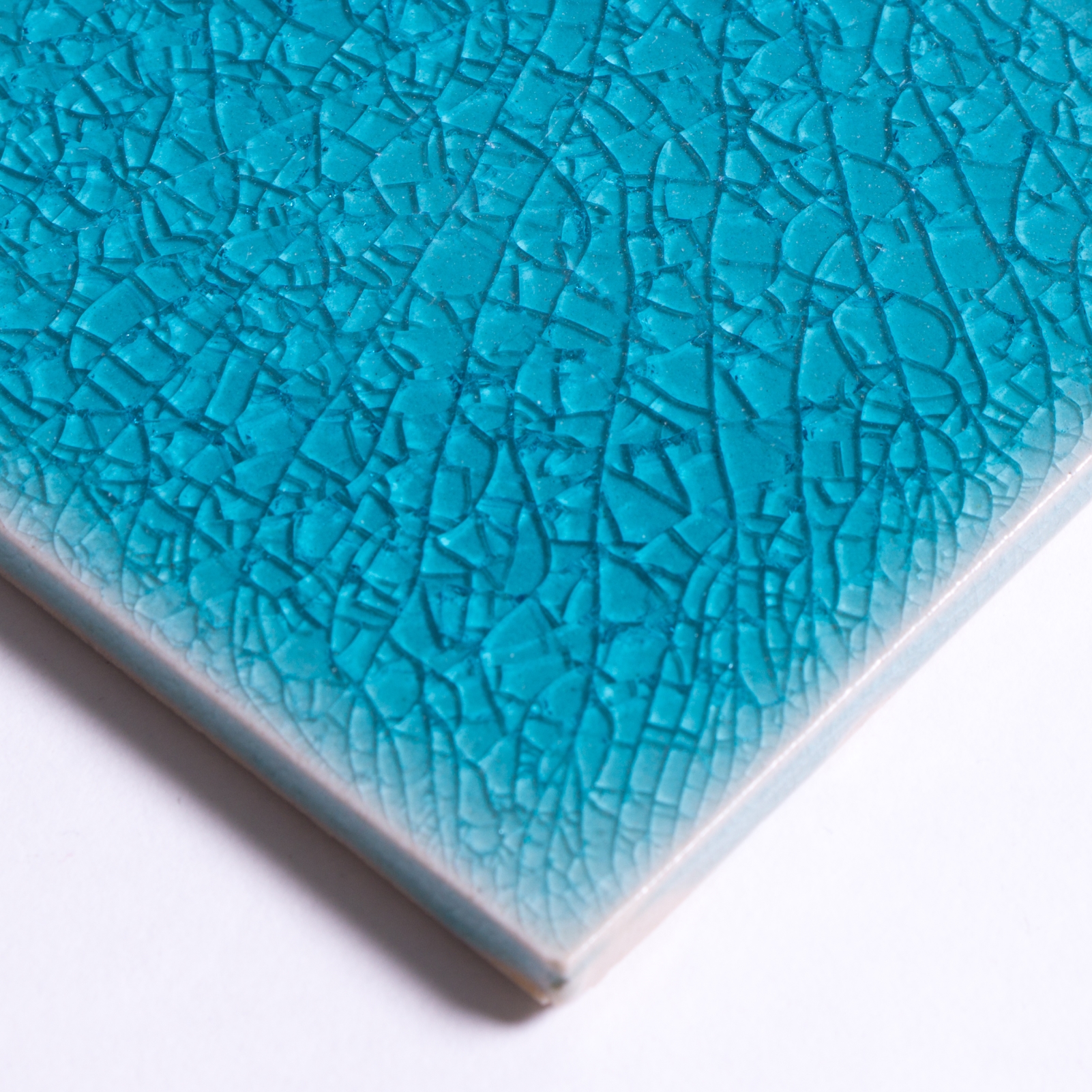 Fliese 'Craquele' blau, L 10 cm, B 10 cm