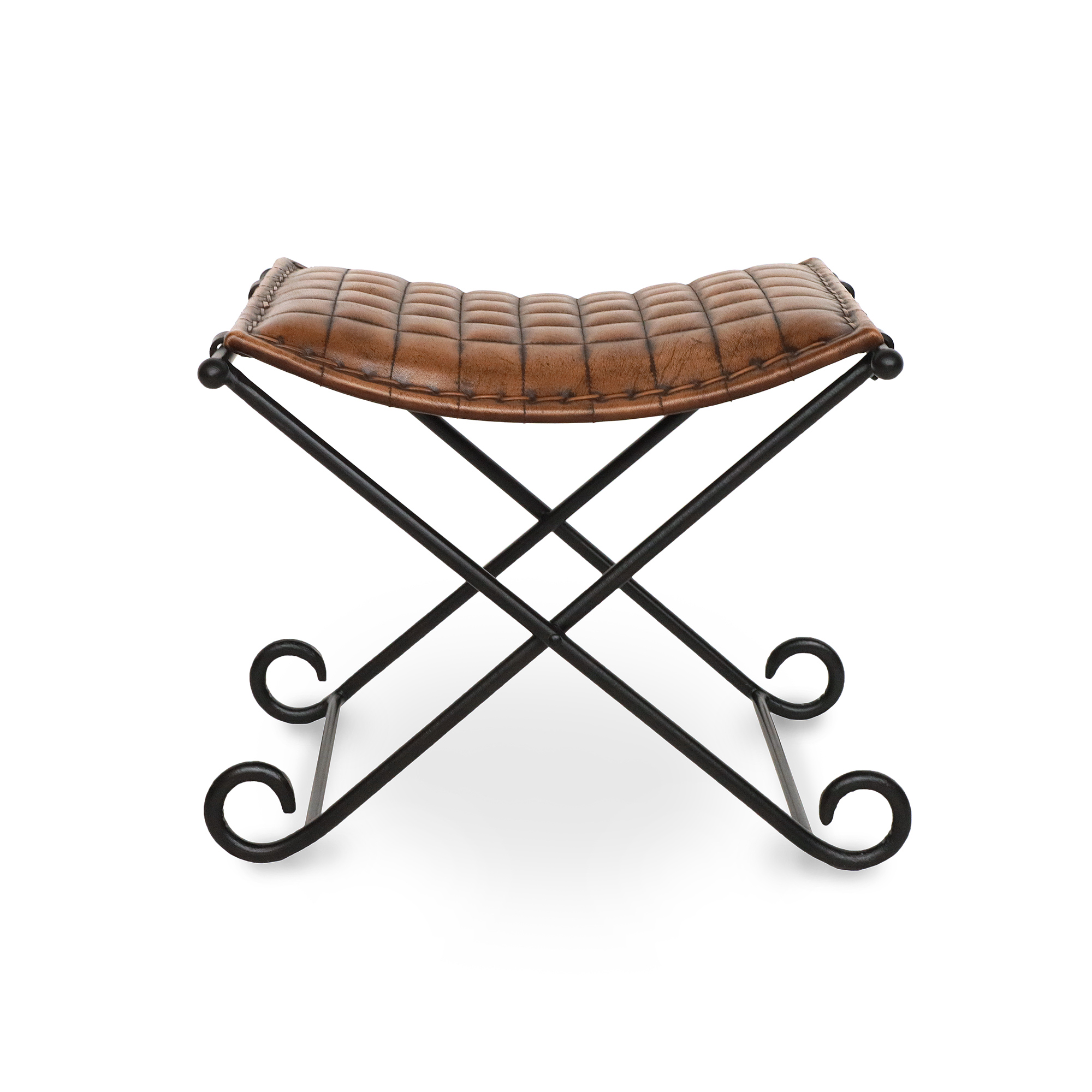 Scherenhocker 'Maine', braun, B 51 cm, L 45 cm, H 44 cm