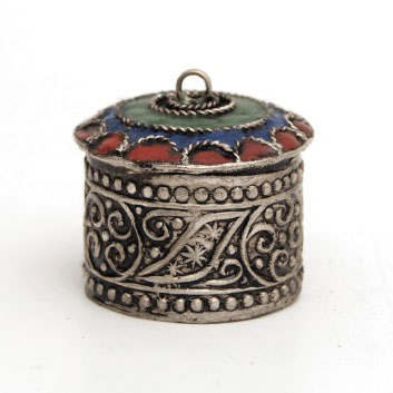 Pillendose/Schmuckdose 'Sindbad', silber, multicolor, H 3 cm, Ø 4 cm