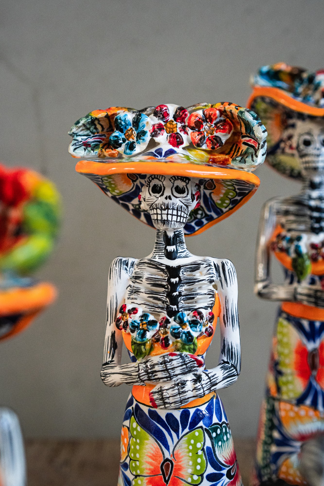 Keramik-Figur Catrina 'Lisa Micro', multicolor, H 30 cm, B 10 cm, L 9 cm