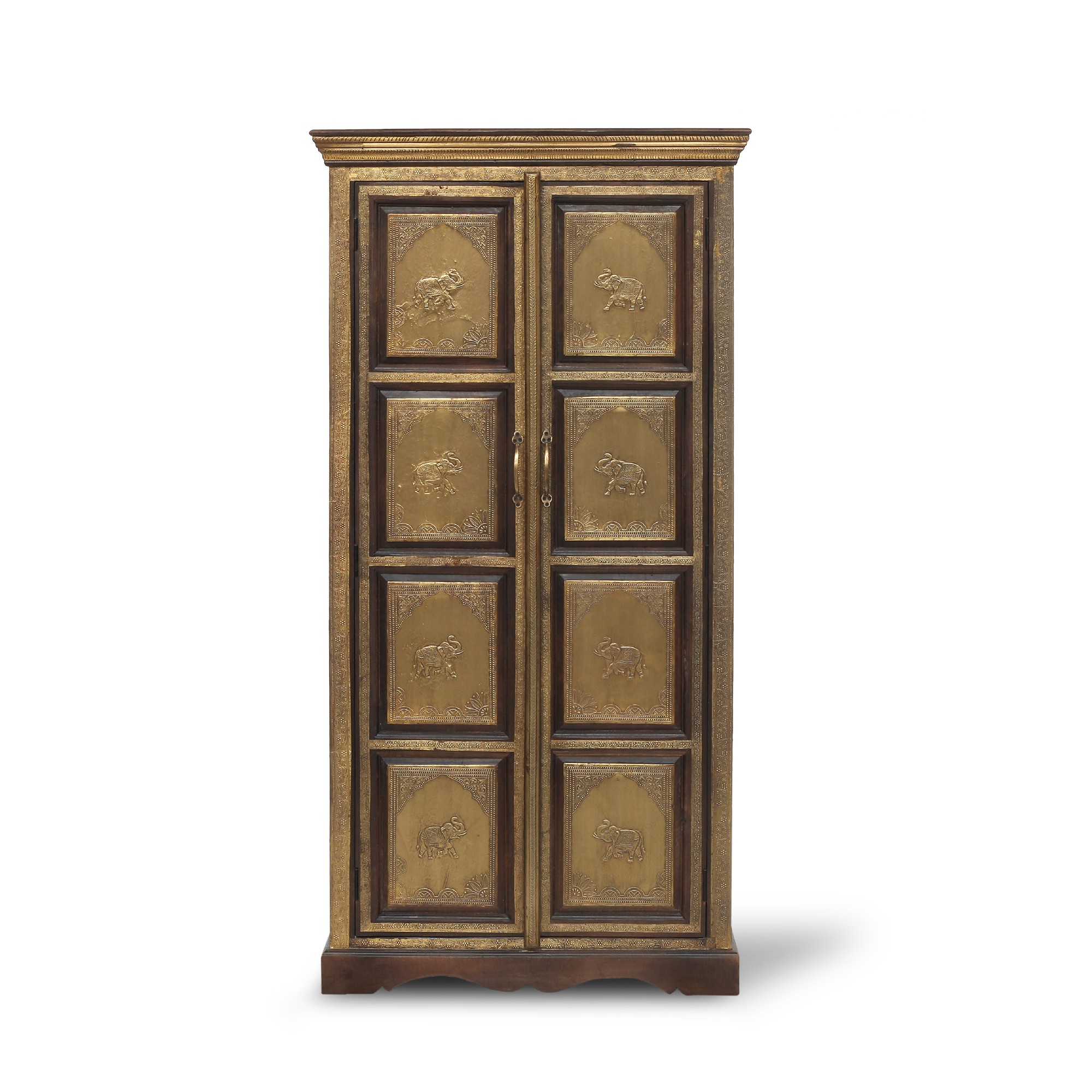 Kleiderschrank 'Elefanten', mit Messingbeschlägen, B 90 cm, H 180 cm, T 40 cm