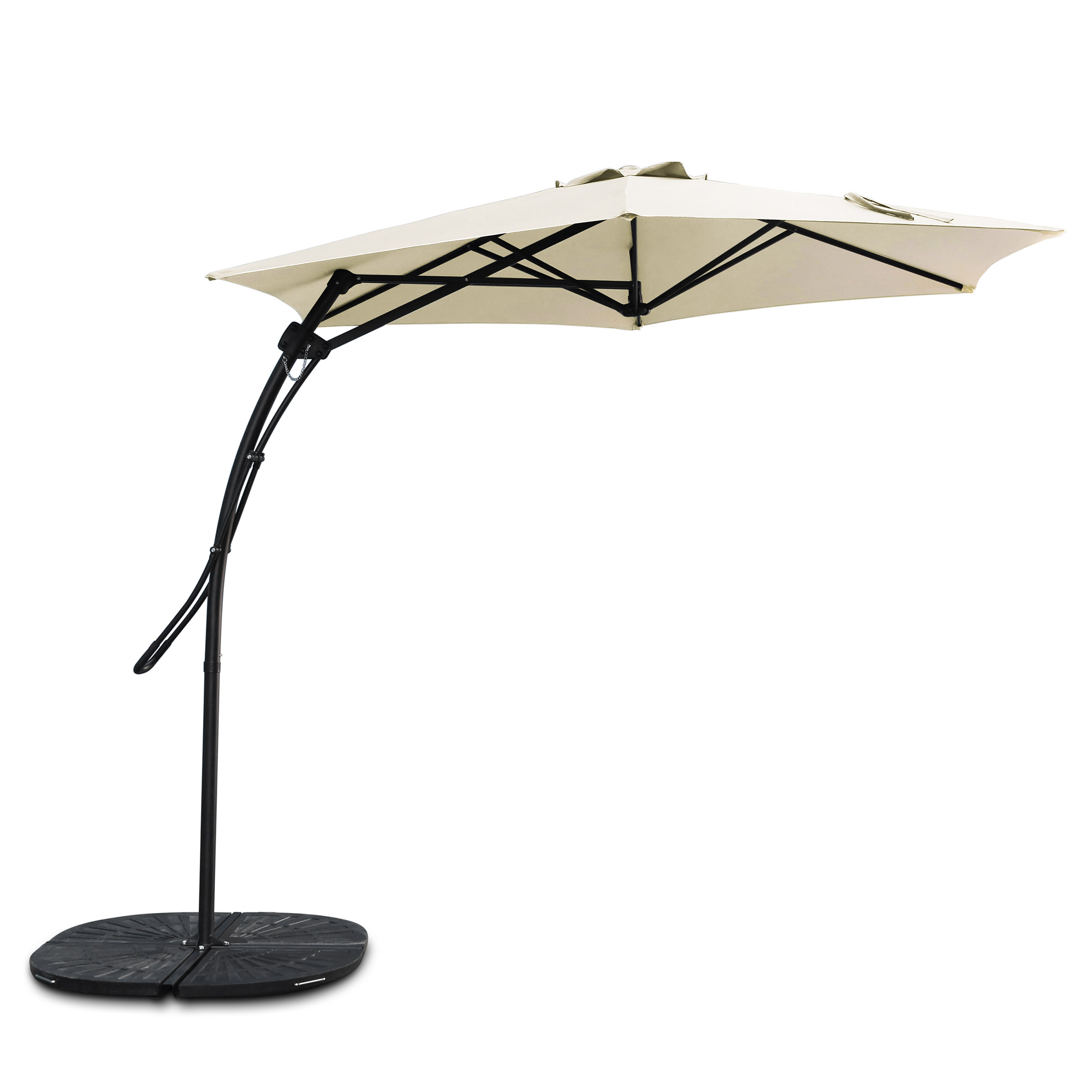 Sonnenschirm 'Desmann' beige, Ø 270 cm, H 190-220 cm