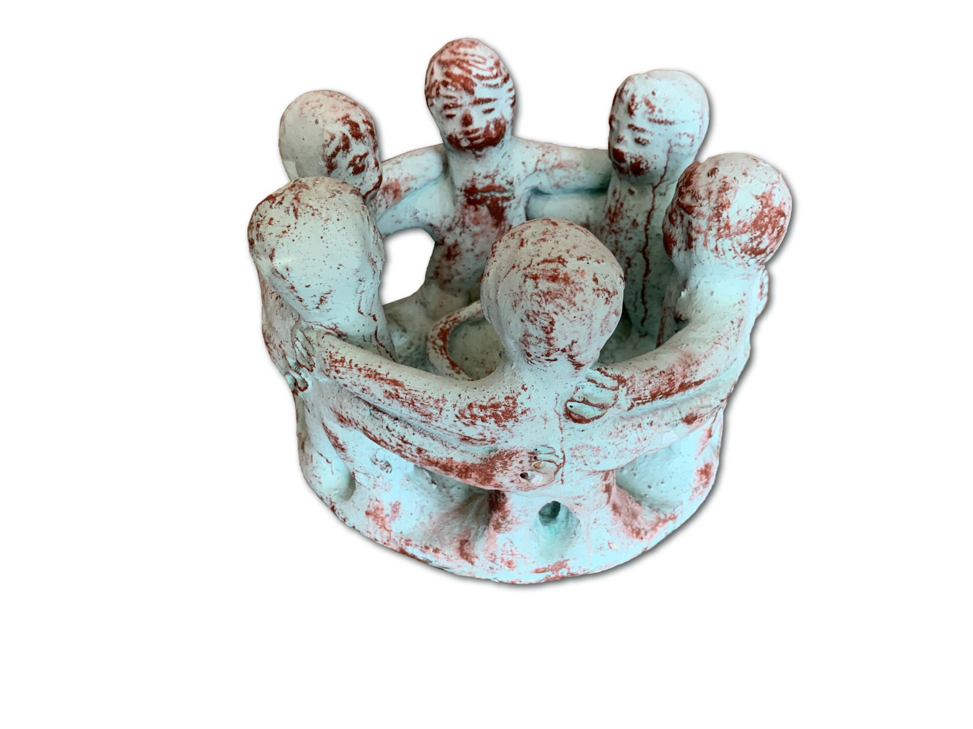 Kerzenhalter 'Friendship 6', vintage grün, Ø 15 cm, H 13 cm