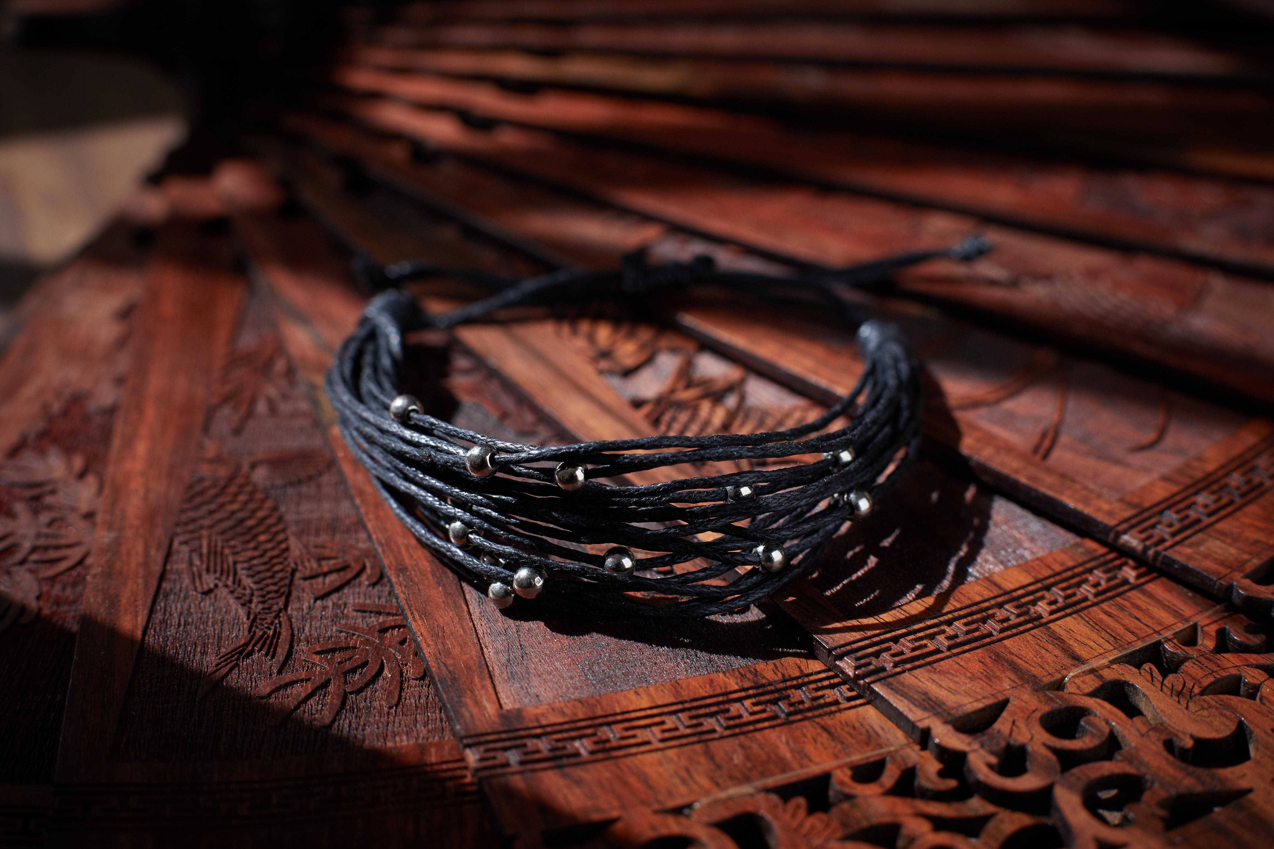 Armband 'Silver Ball' , schwarz